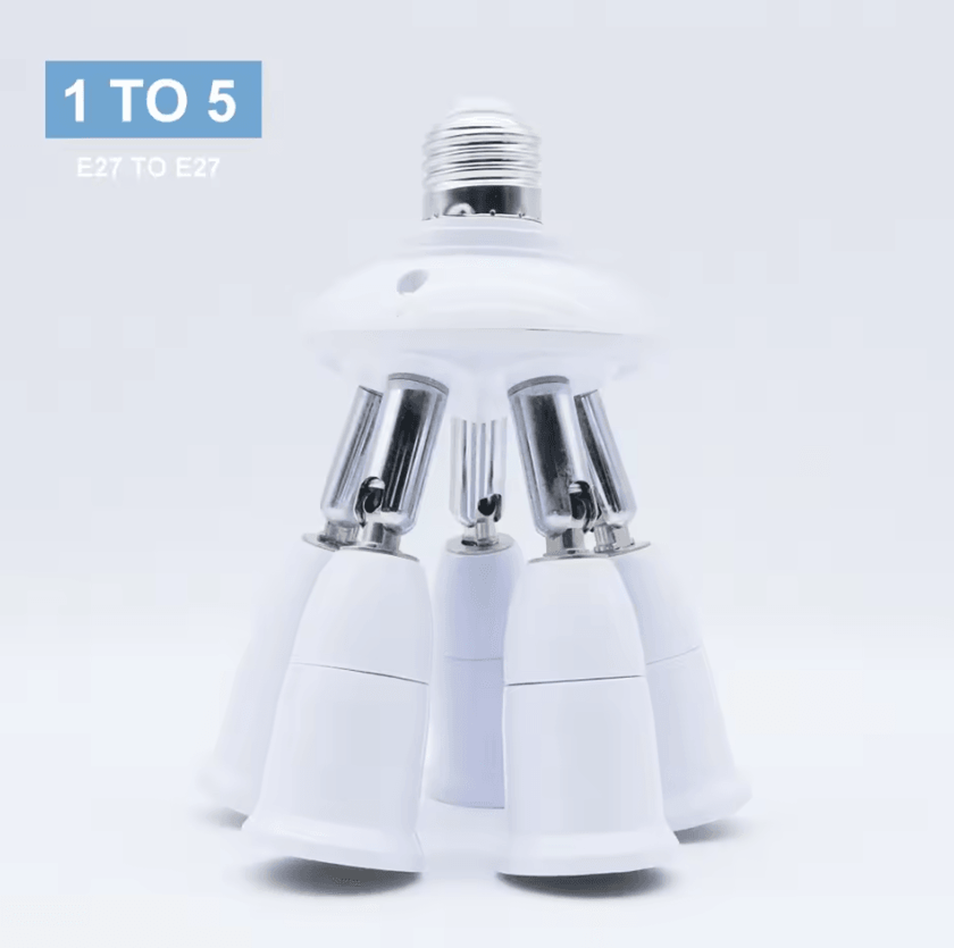 Adjustable E27 3 Head Light Bulb Splitter Adapter Triple Socket Converter For LED Ceiling Lighting 7