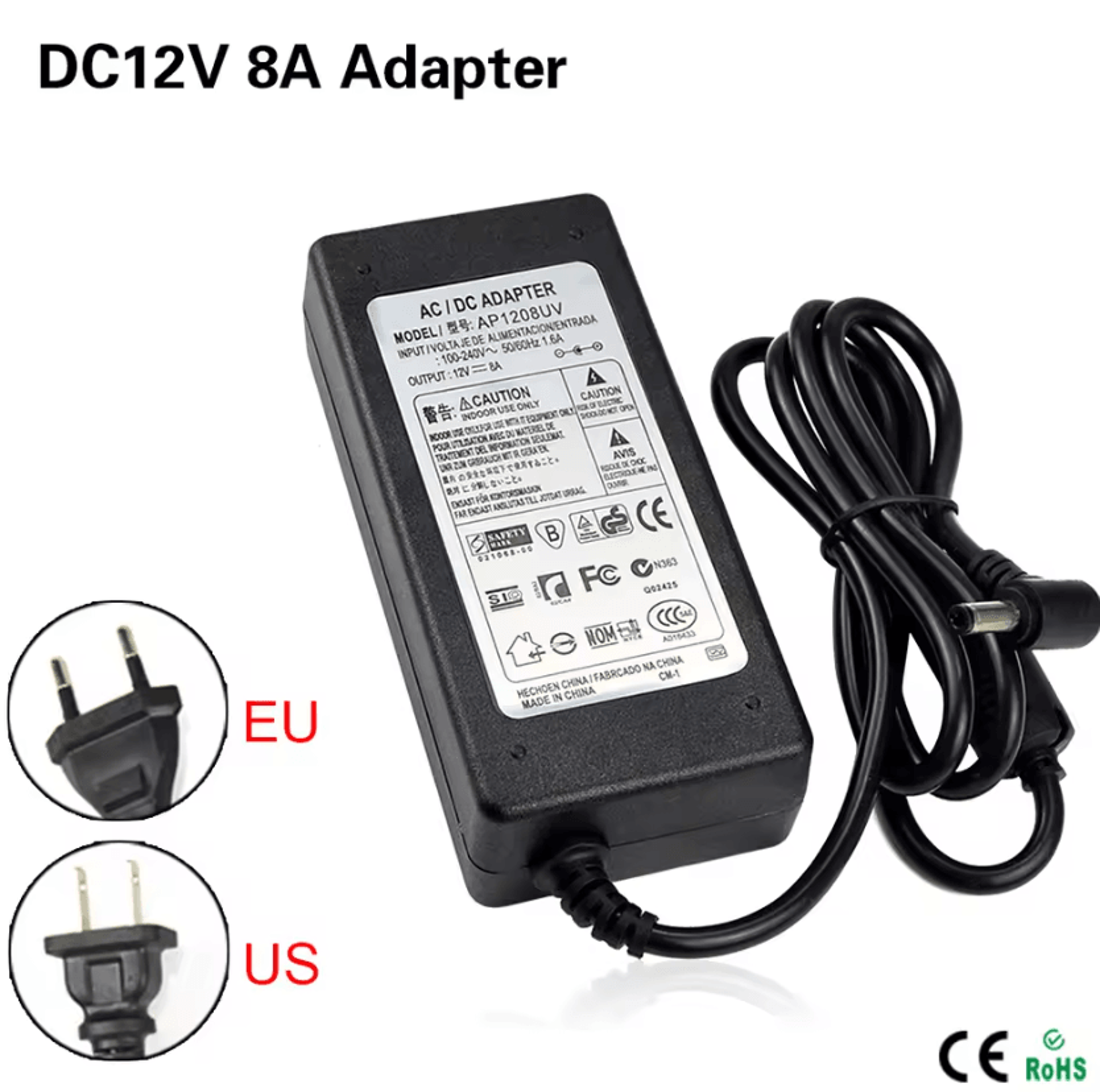 12V DC Power Supply Adapter EU Plug 1A 2A 3A 5A 8A AC100240V Transformer For CCTV Cameras And LED L 0