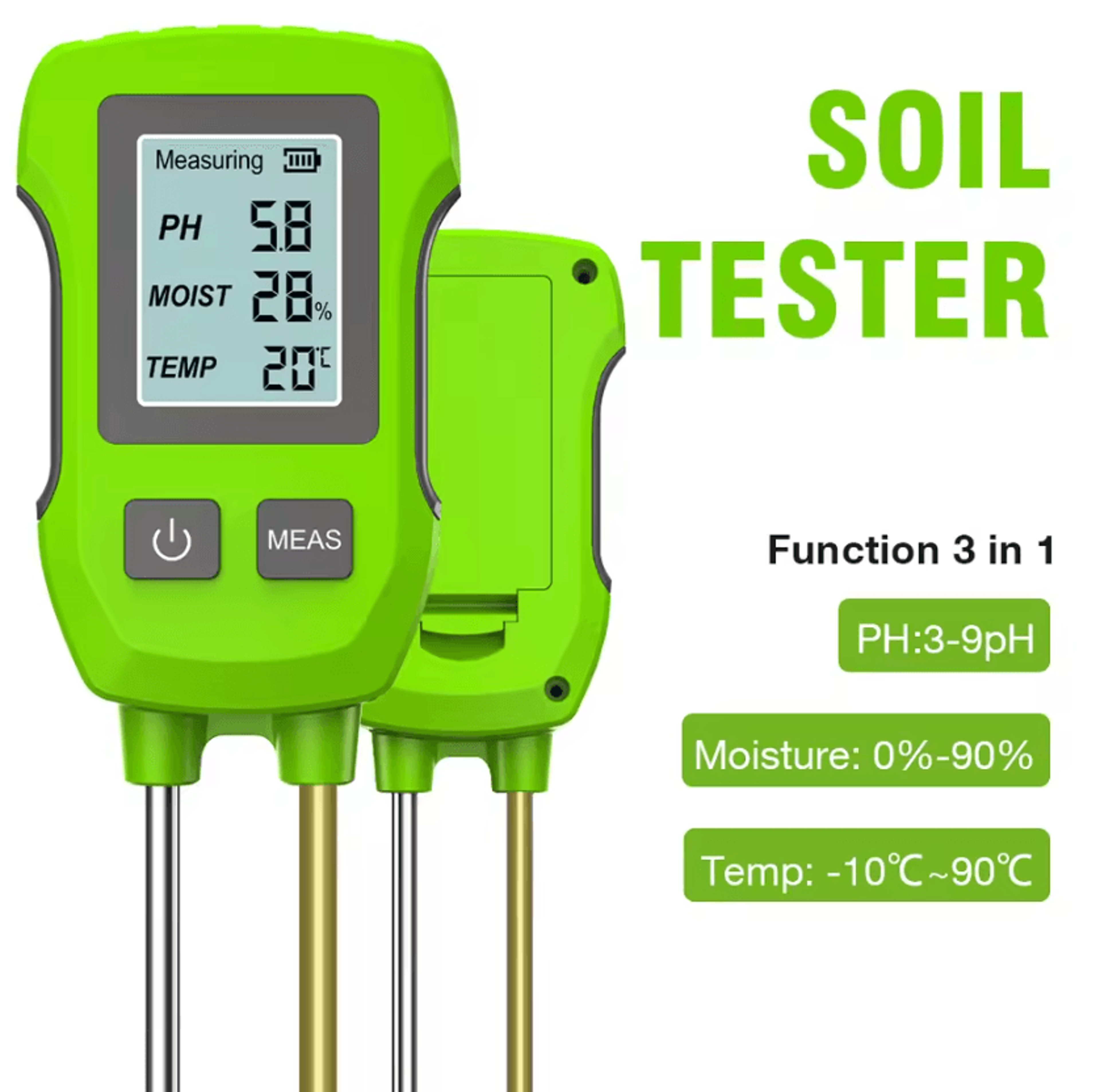 3in1 5in1 Digital Soil Tester LCD Backlit PH Moisture Temperature Fertility And Sunlight Meter For  5