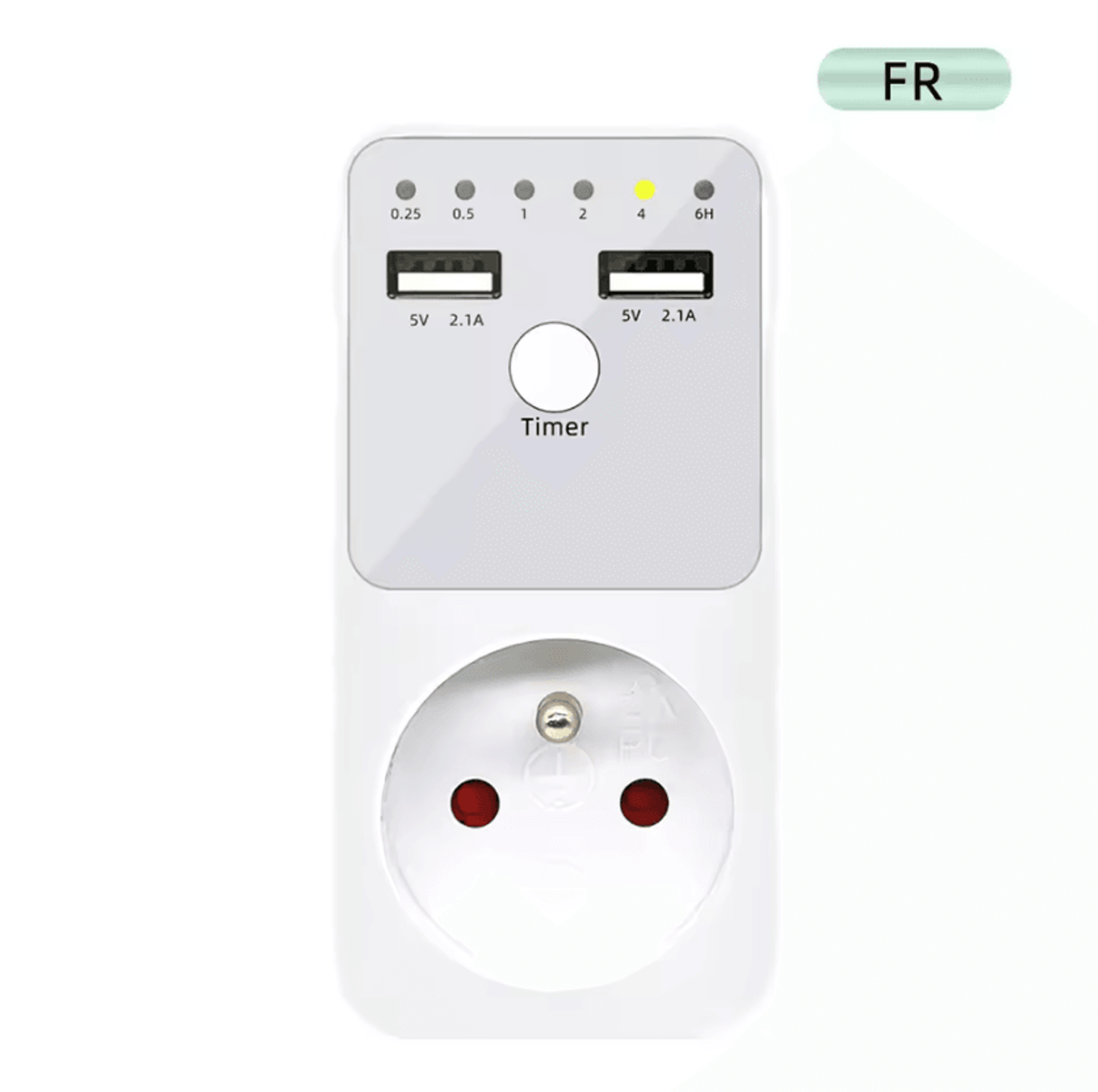 6 Hour Programmable Countdown Timer Socket With USB Interface Automatic Power Off Outlet EU US UK F 4