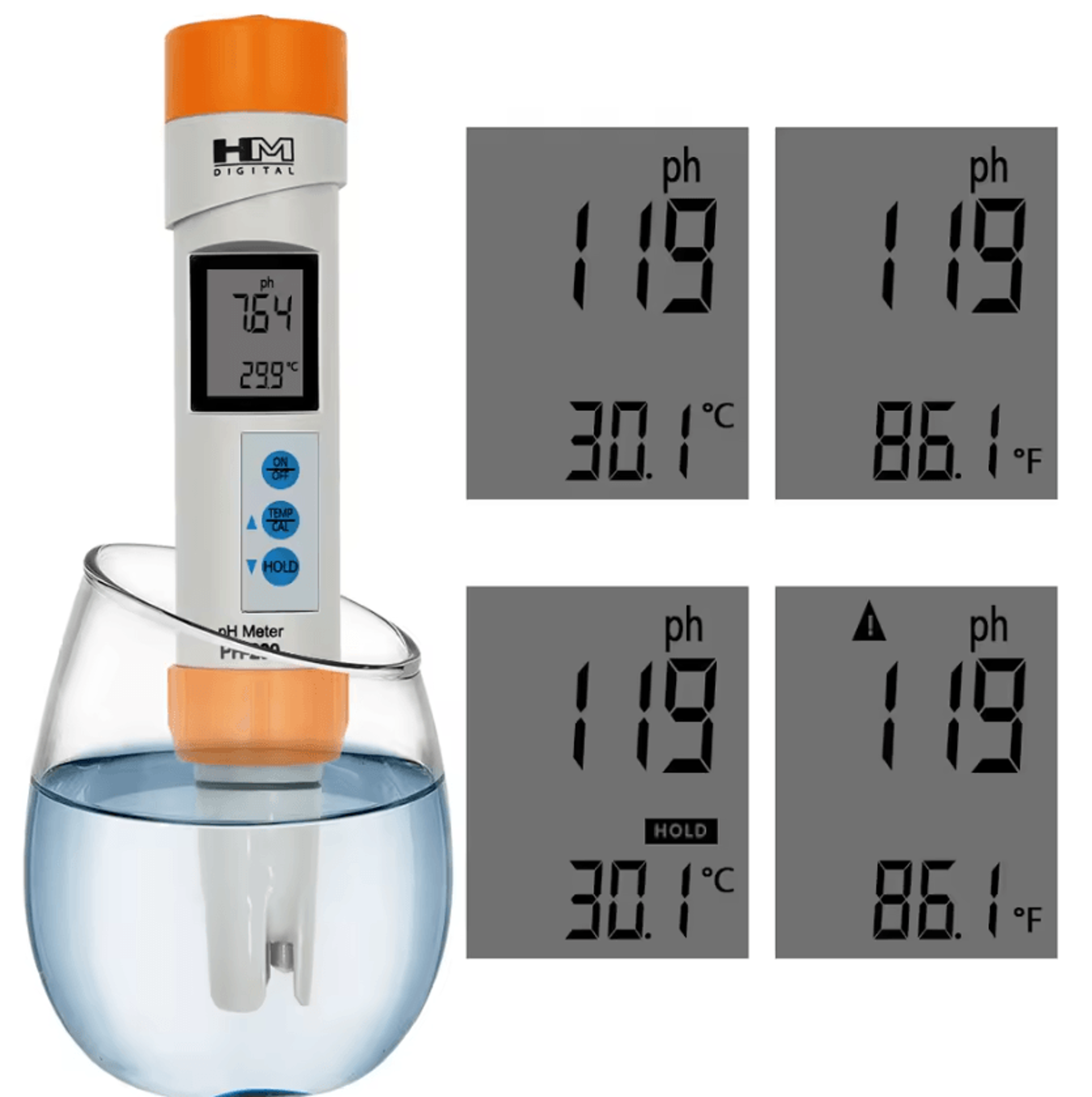 HM Digital PH200 COM100 Water Quality Tester PH EC TDS Temperature Meter With Automatic Calibration 4