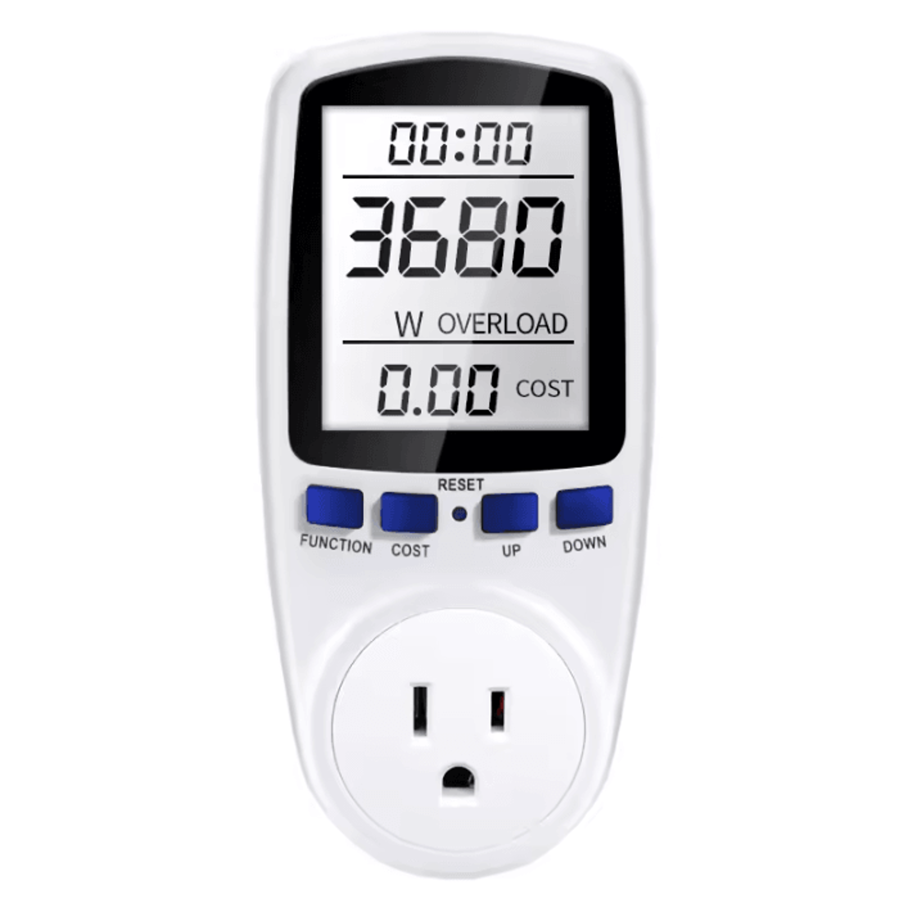 Digital AC Power Meter LCD Wattmeter Socket KWh Electricity Consumption Monitor With EU US UK AU Pl 7
