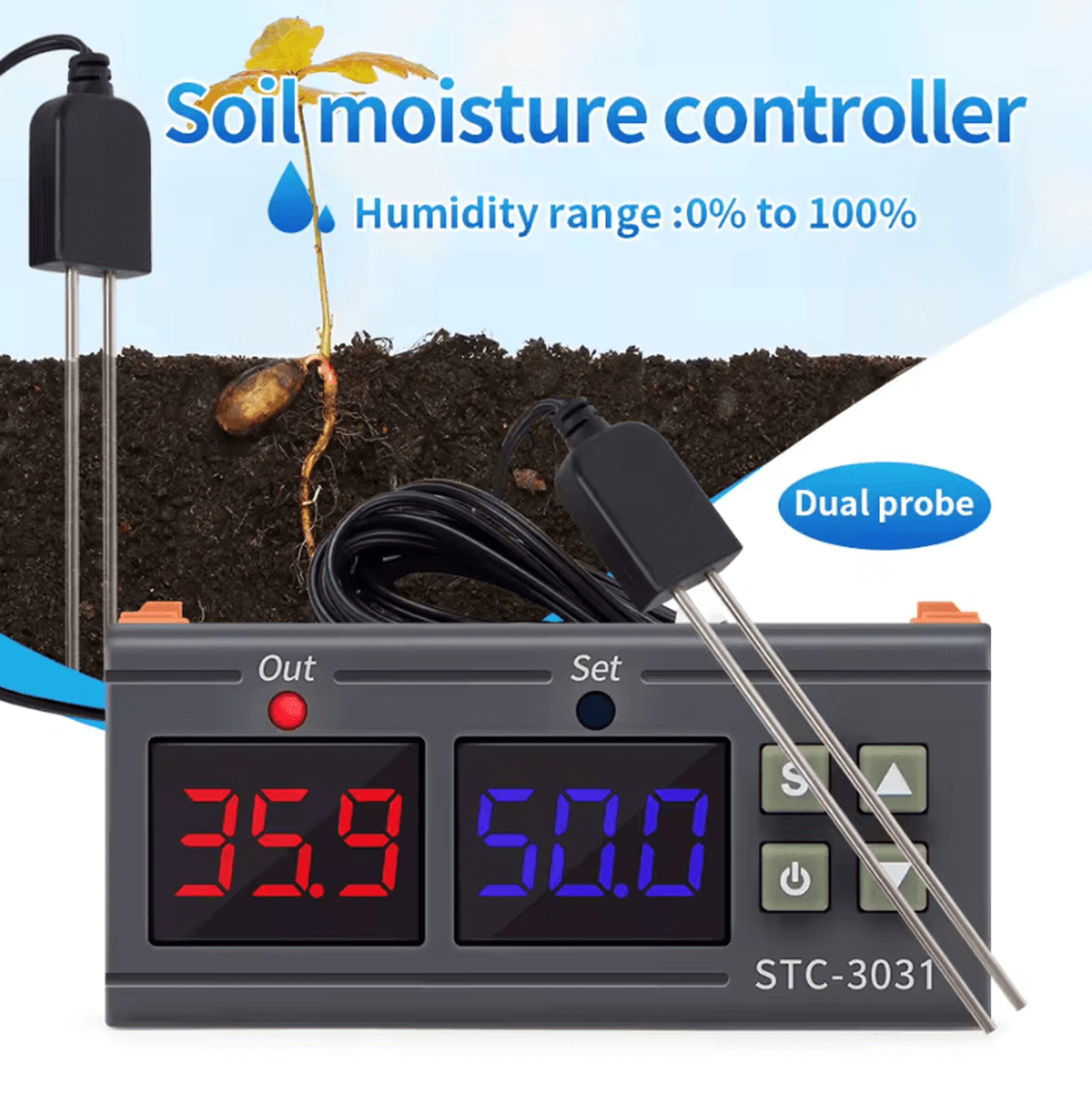 STC3029 STC3030 STC3031 Digital Soil Moisture Controller AC110V220V 1500W Humidity Regulator For Ga 0