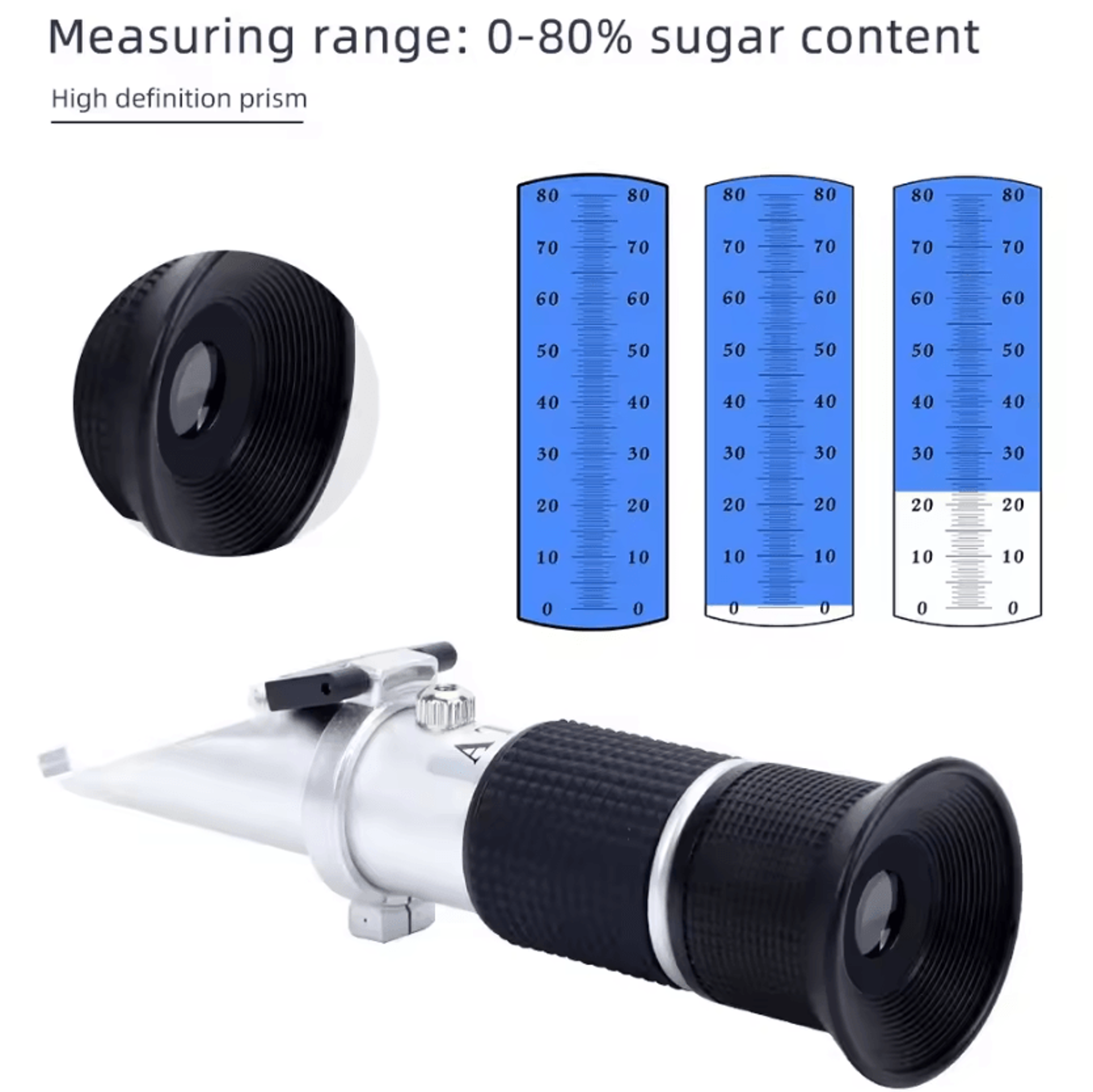 Handheld Honey Refractometer 080 Brix Sugar Concentration Meter With ATC For Honey Fruit And Food T 0