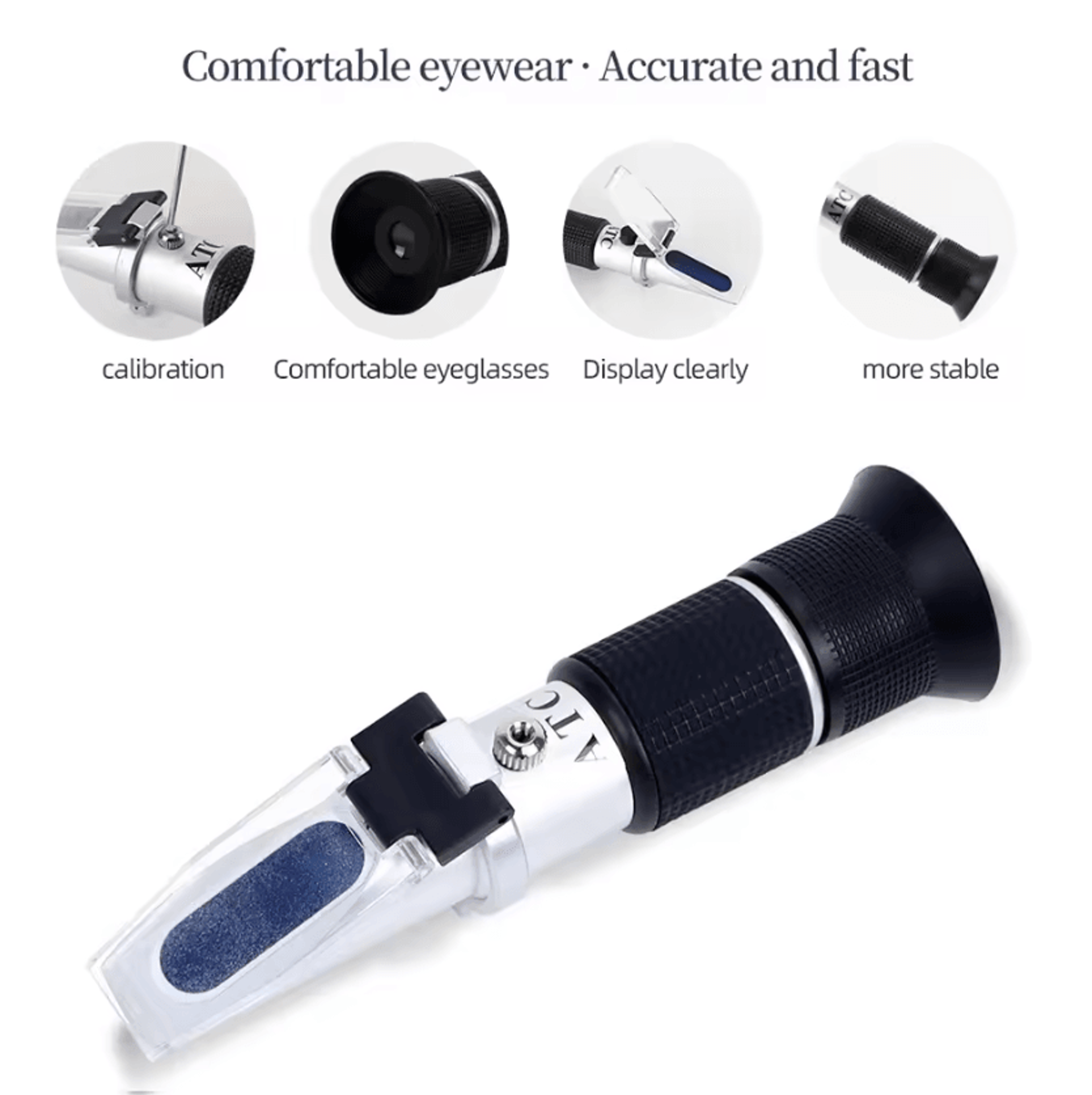 Handheld Honey Refractometer 080 Brix Sugar Concentration Meter With ATC For Honey Fruit And Food T 4