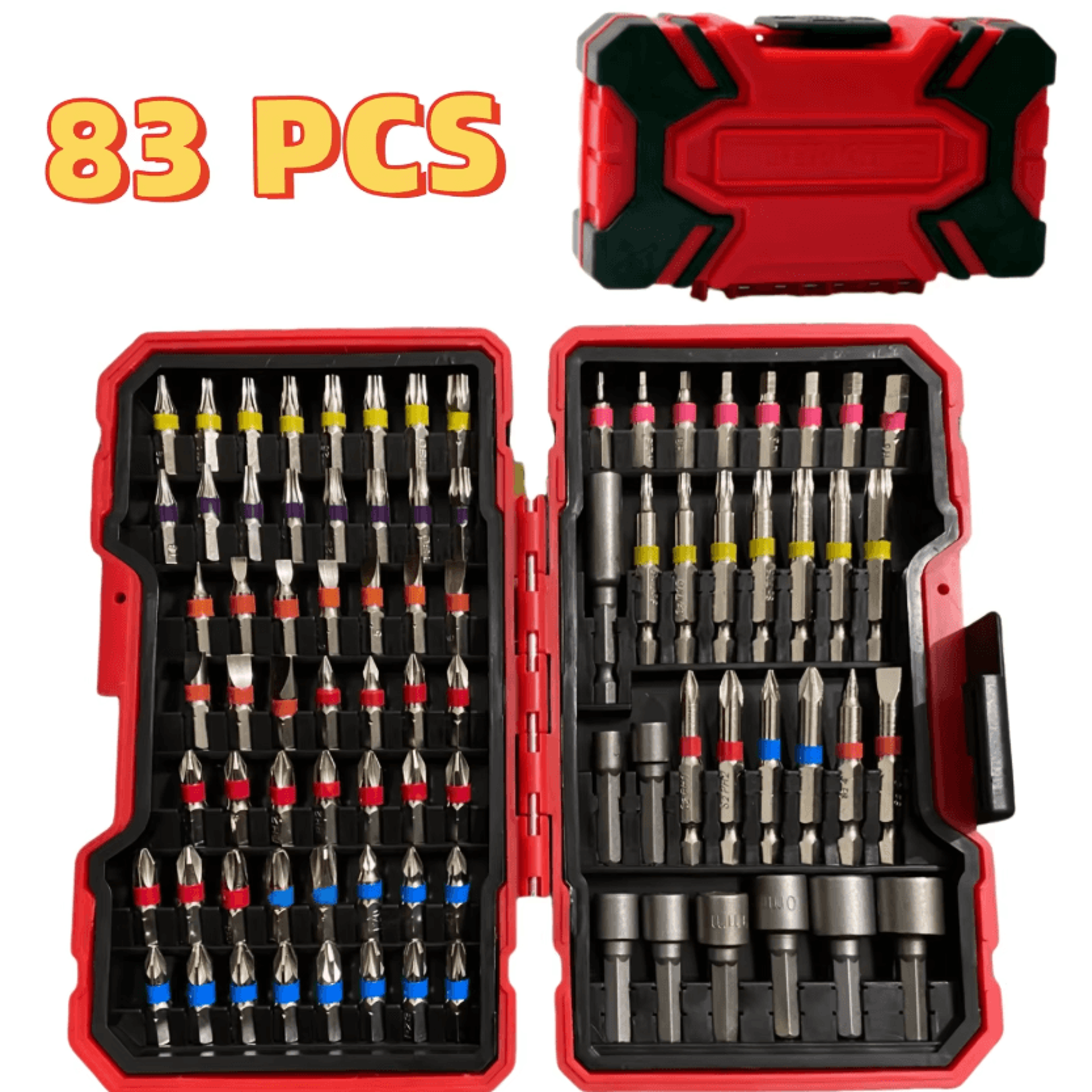 83PCS Impact Driver Bit Set S2 Steel Screwdriver Bits With Magnetic Nut Driver For Automotive And D 0