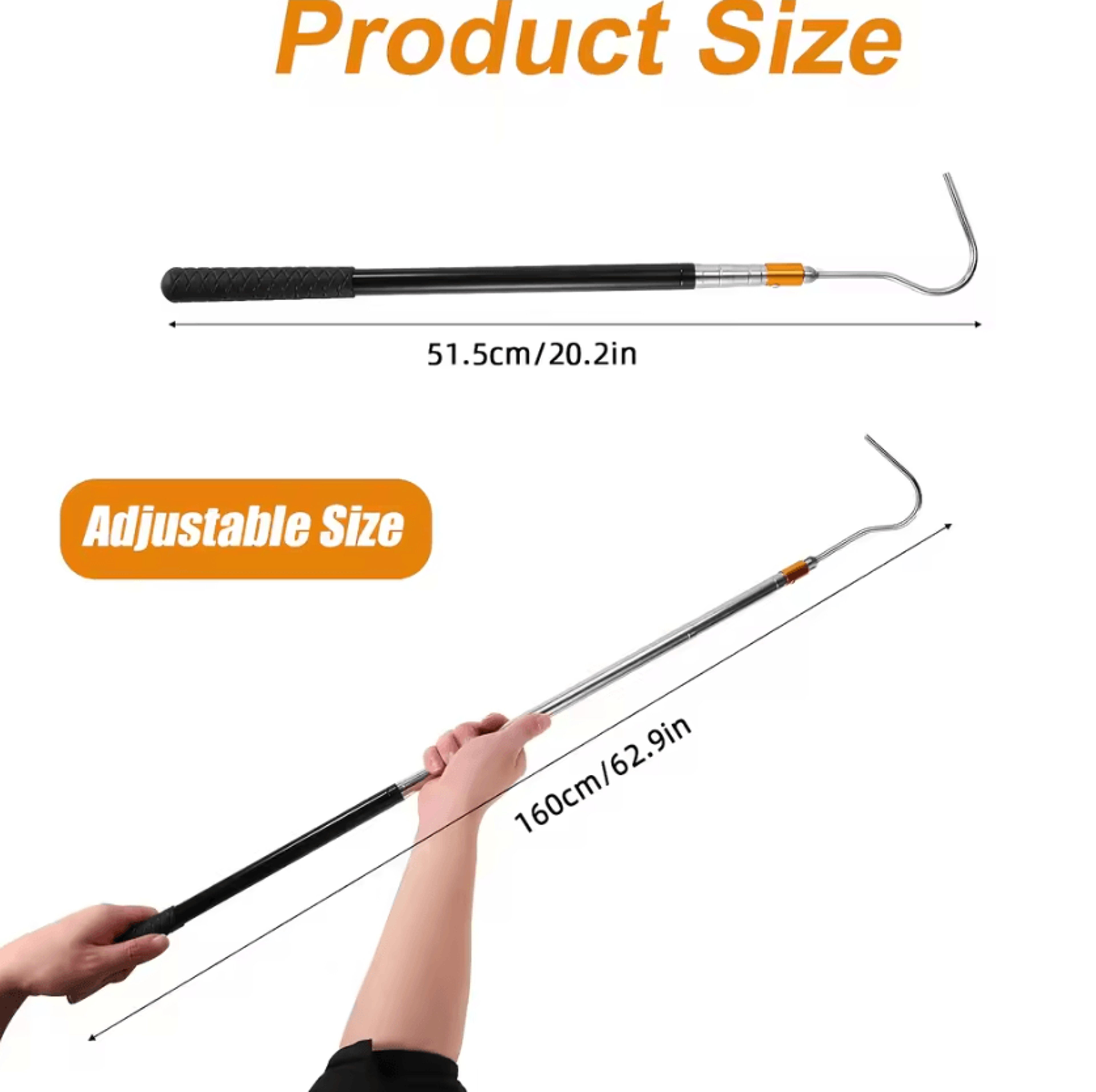 Telescopic RV Awning Pull Rod 1660 Inch Adjustable Reach Pole With MultiSection Locking For Camper  1