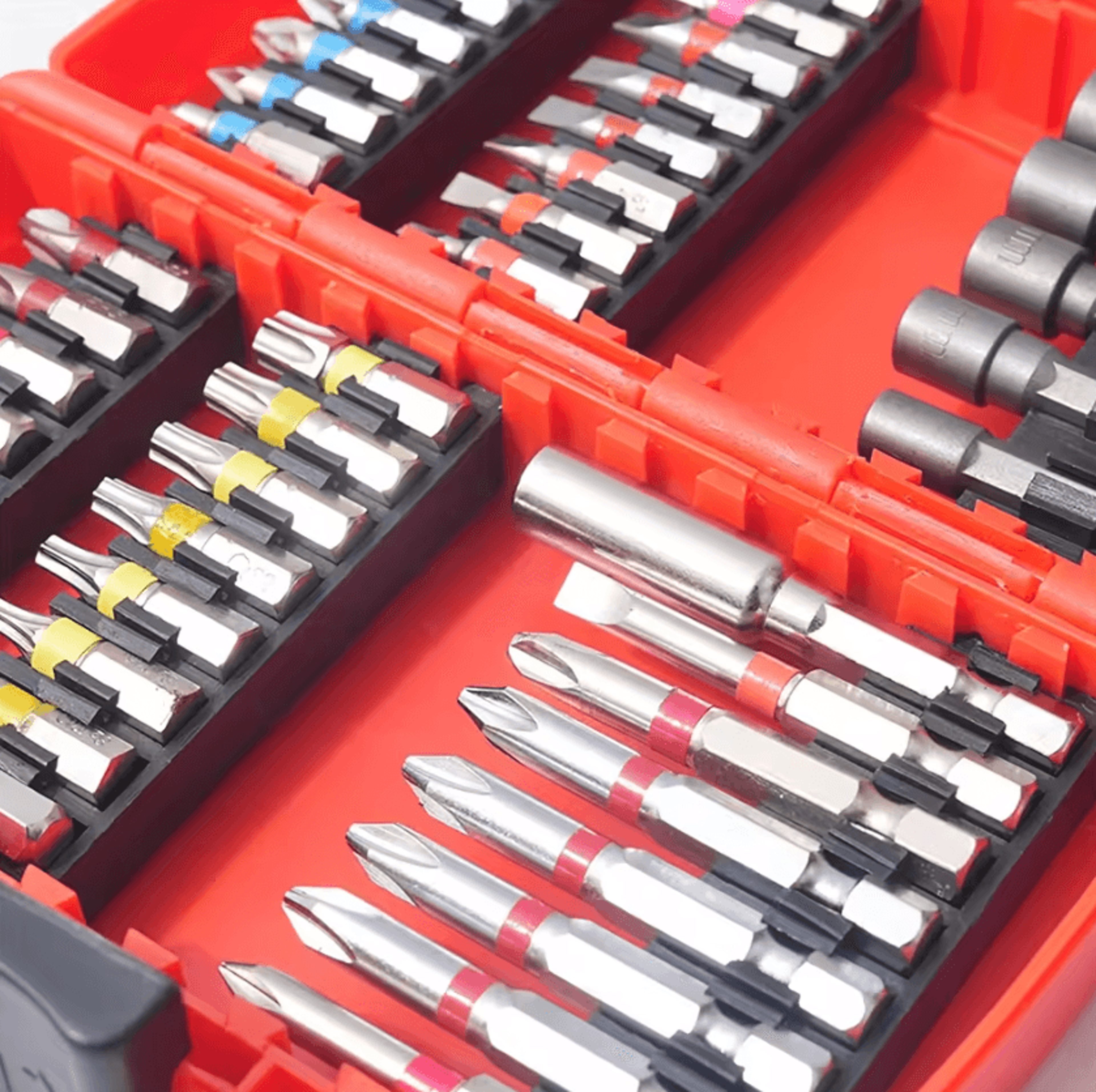 45PCS Impact Driver Bit Set S2 Steel Magnetic Screwdriver Bits With Nut Driver For Woodworking And  1