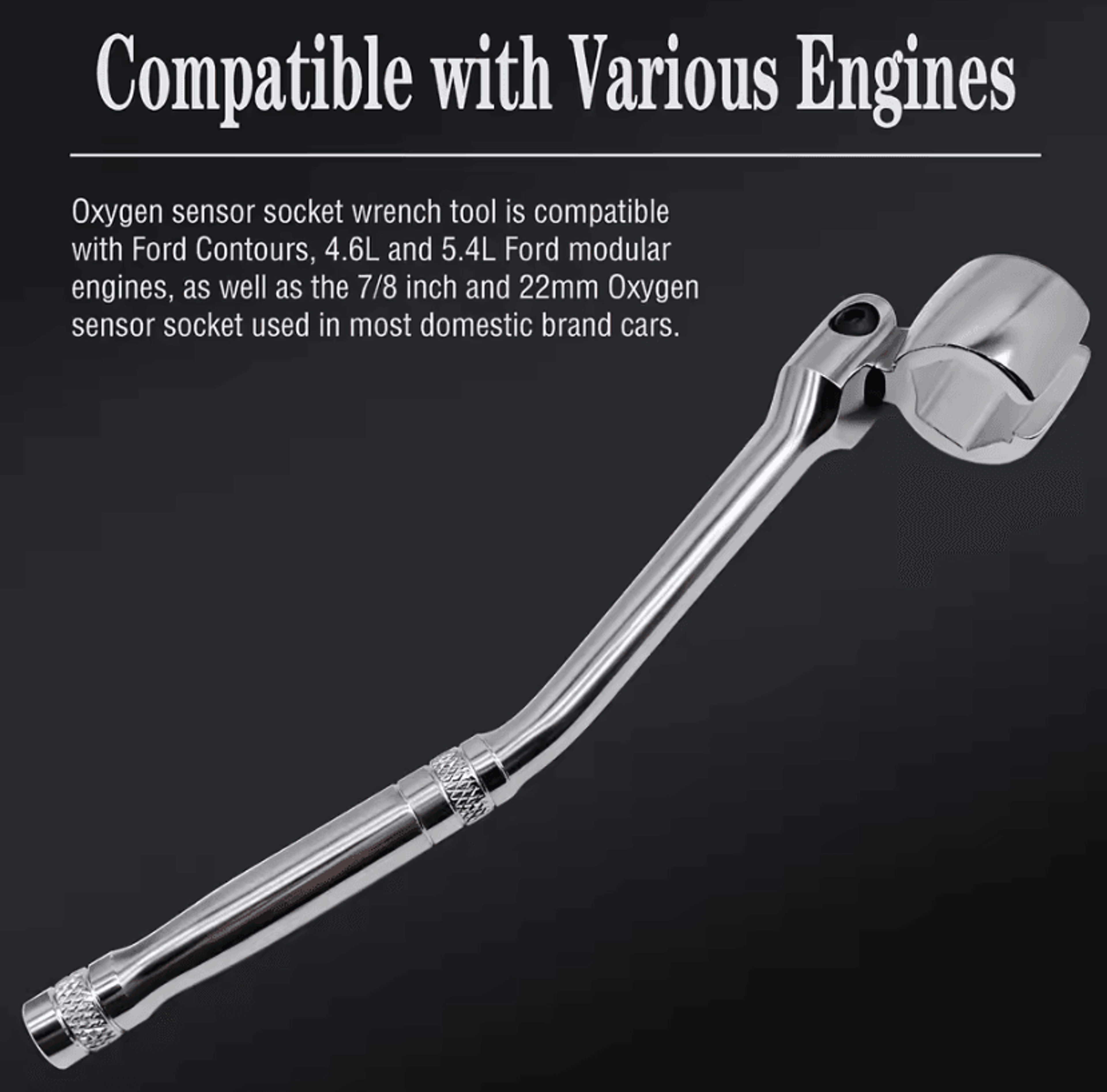 22MM Oxygen Sensor Wrench 78 Inch Flexible Head O2 Sensor Removal Tool With Contoured Handle For Au 3
