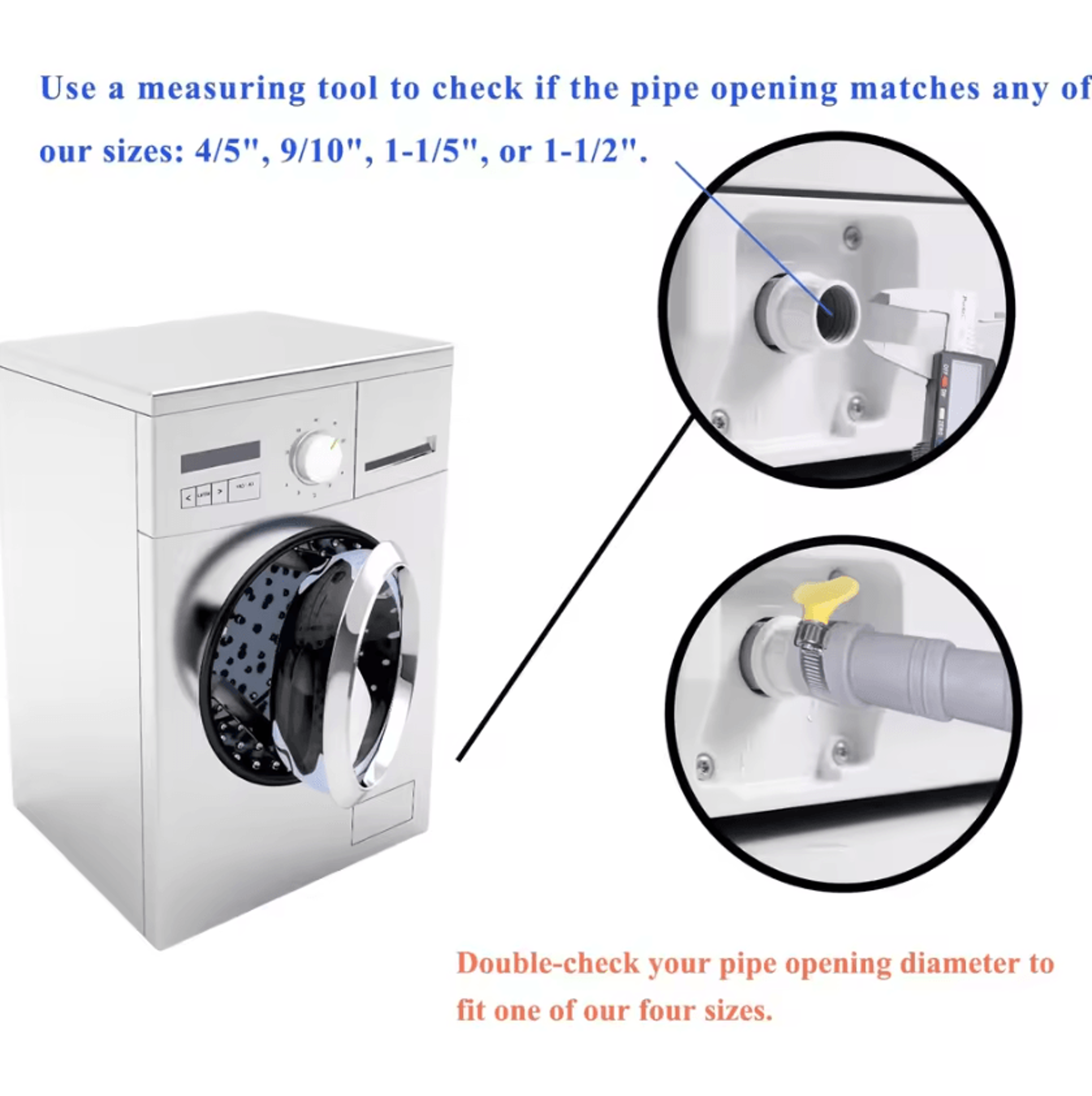 65FT Washing Machine Drain Hose Extension Kit 6PCS Universal Washer Dishwasher Drain Pipe With UBra 3
