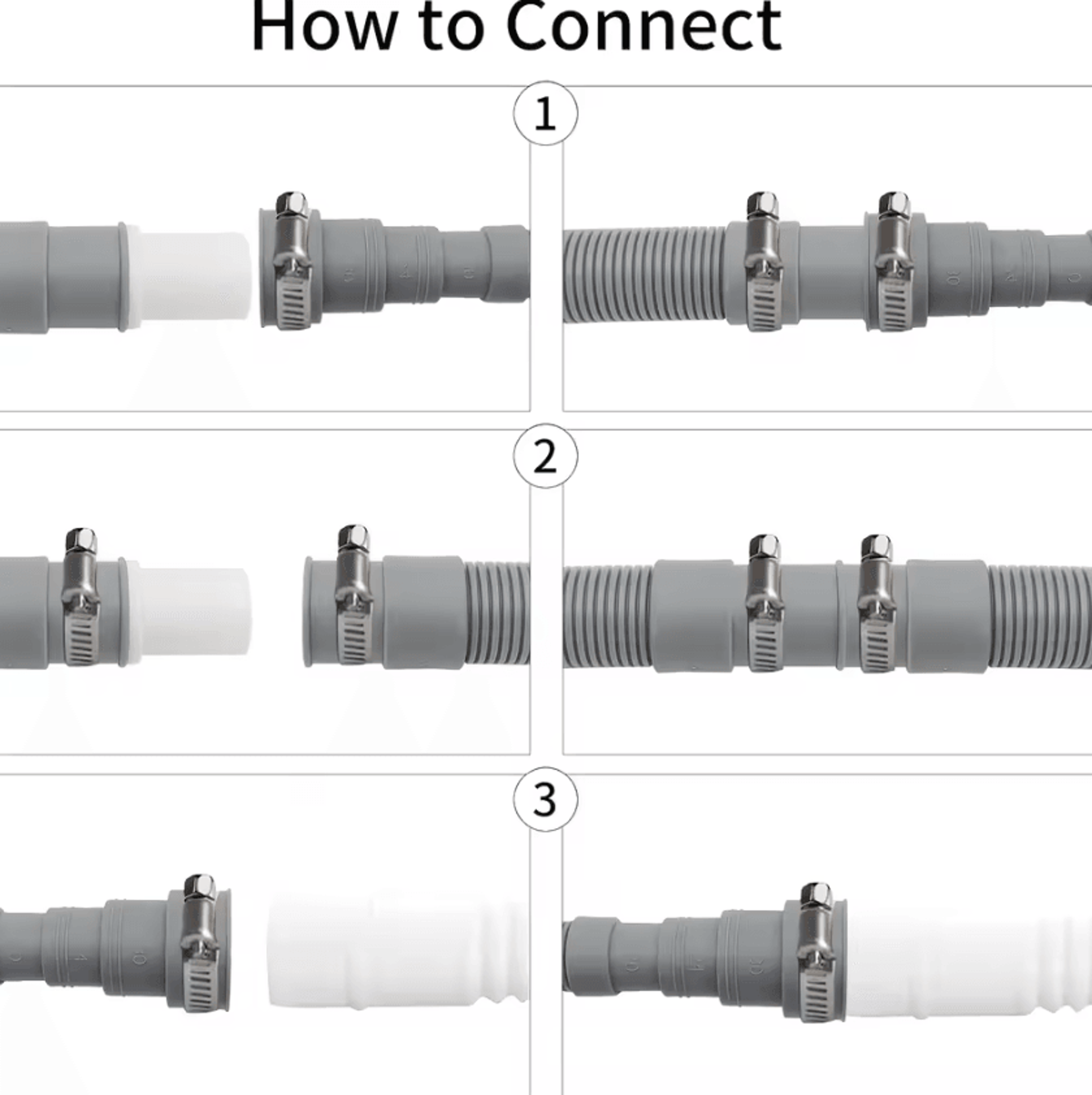 65FT Washing Machine Drain Hose Extension Kit 6PCS Universal Washer Dishwasher Drain Pipe With UBra 5