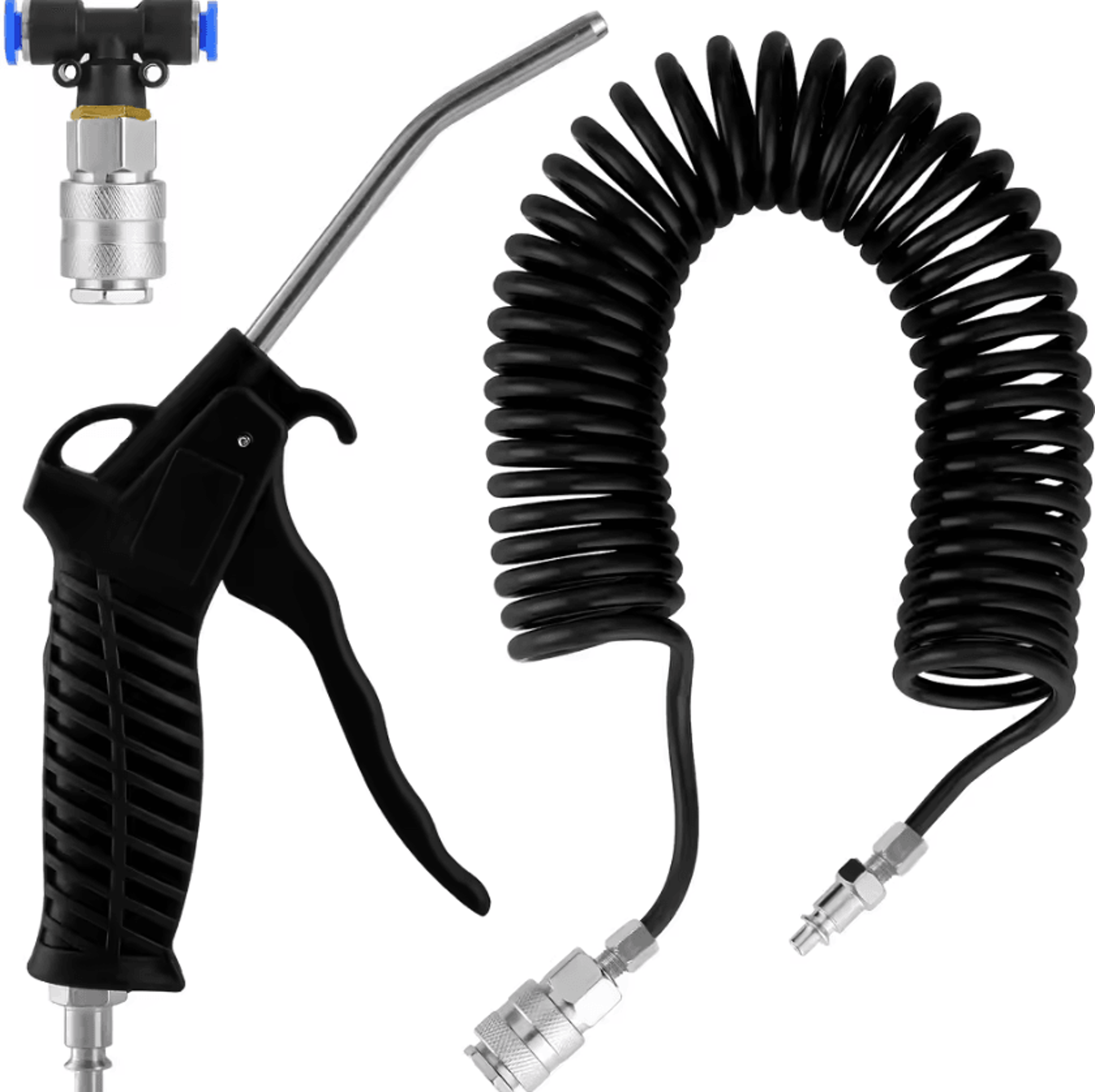 Heavy Duty Truck Air Duster Gun With 5M Recoil Hose Compressed Air Cleaning Kit For Semi Trucks And 0