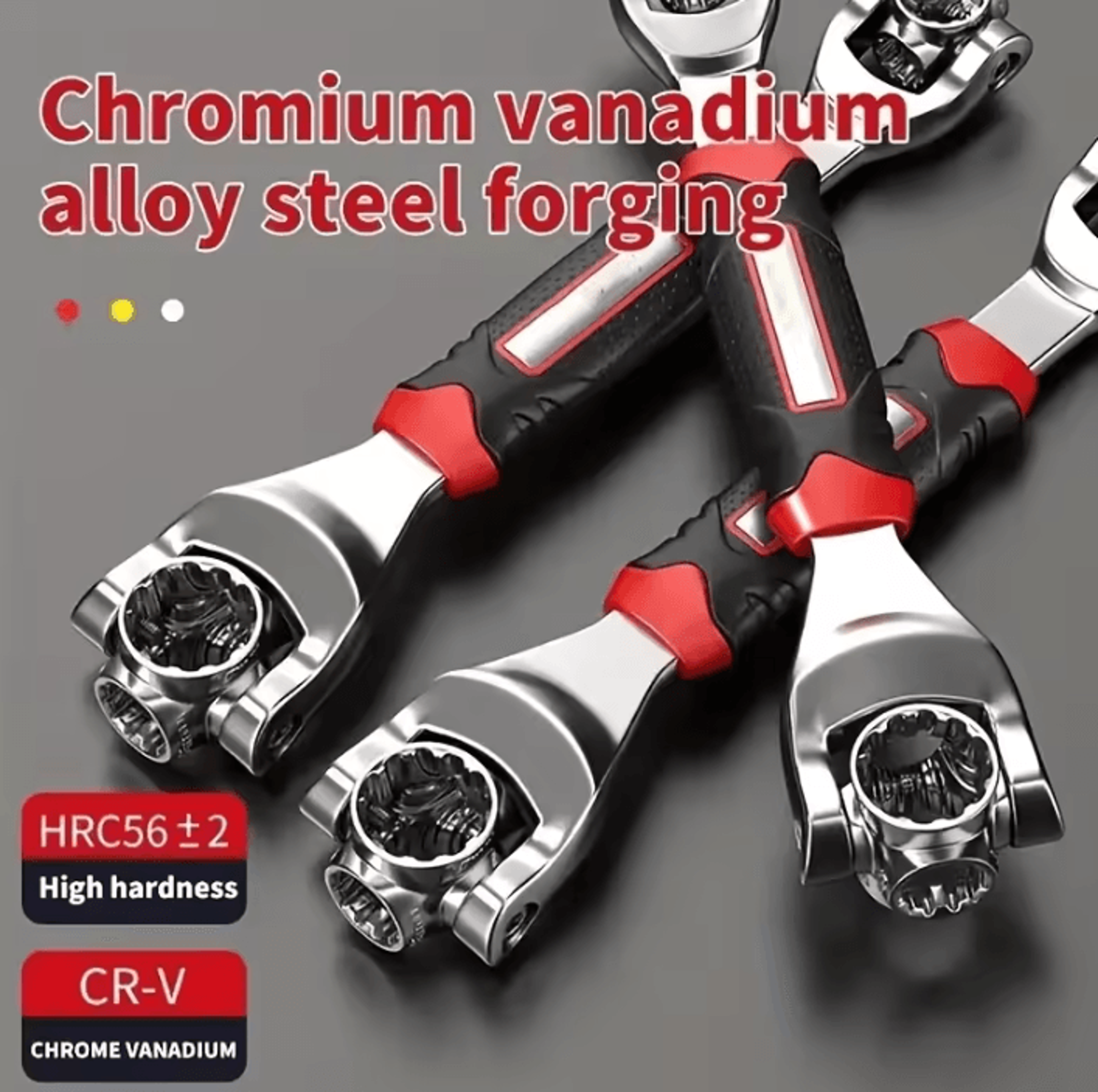 52 In 1 Universal Socket Wrench Set With 360 Degree Swivel Head NonSlip Handle Metric And SAE Multi 2