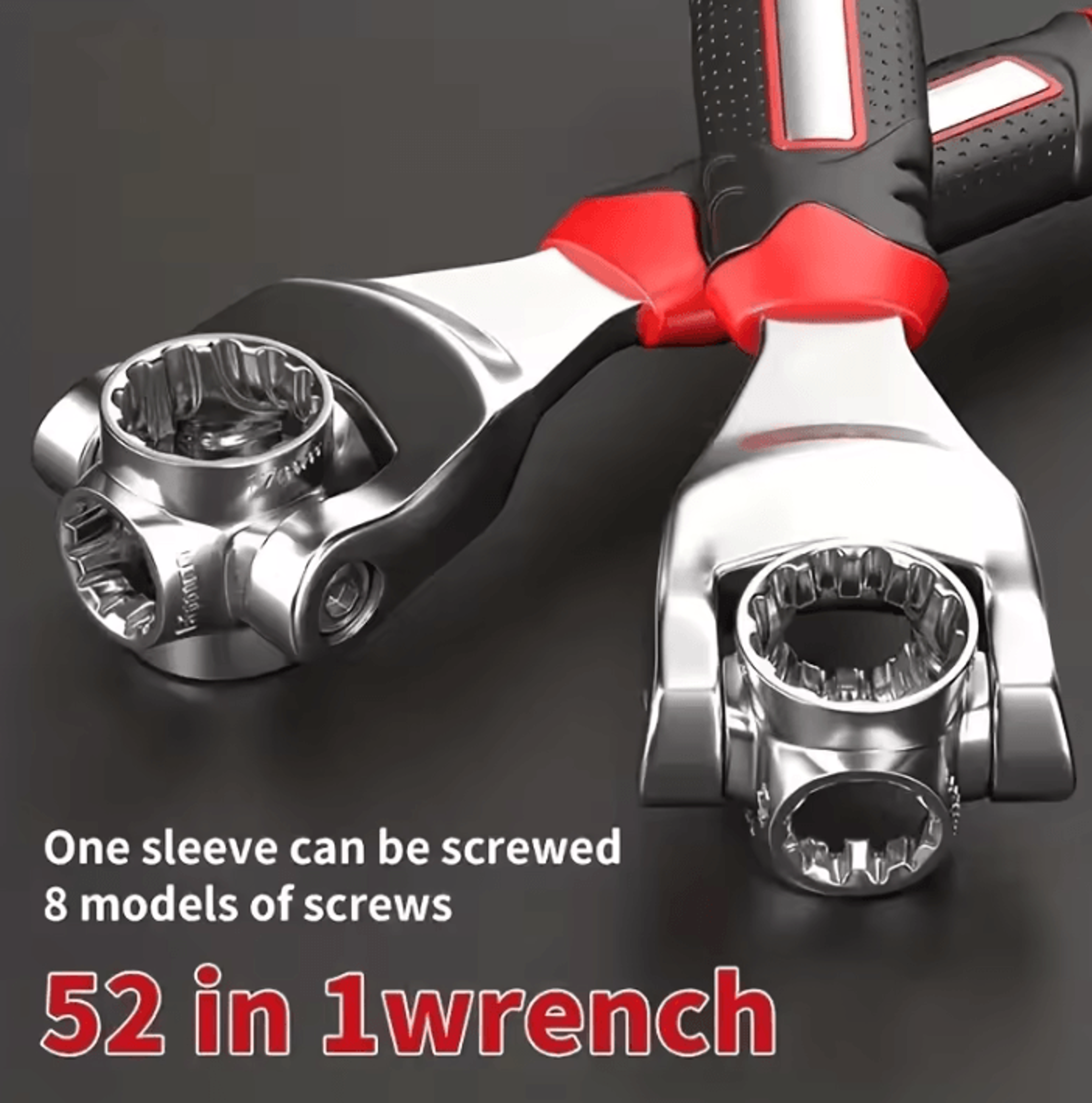 52 In 1 Universal Socket Wrench Set With 360 Degree Swivel Head NonSlip Handle Metric And SAE Multi 0