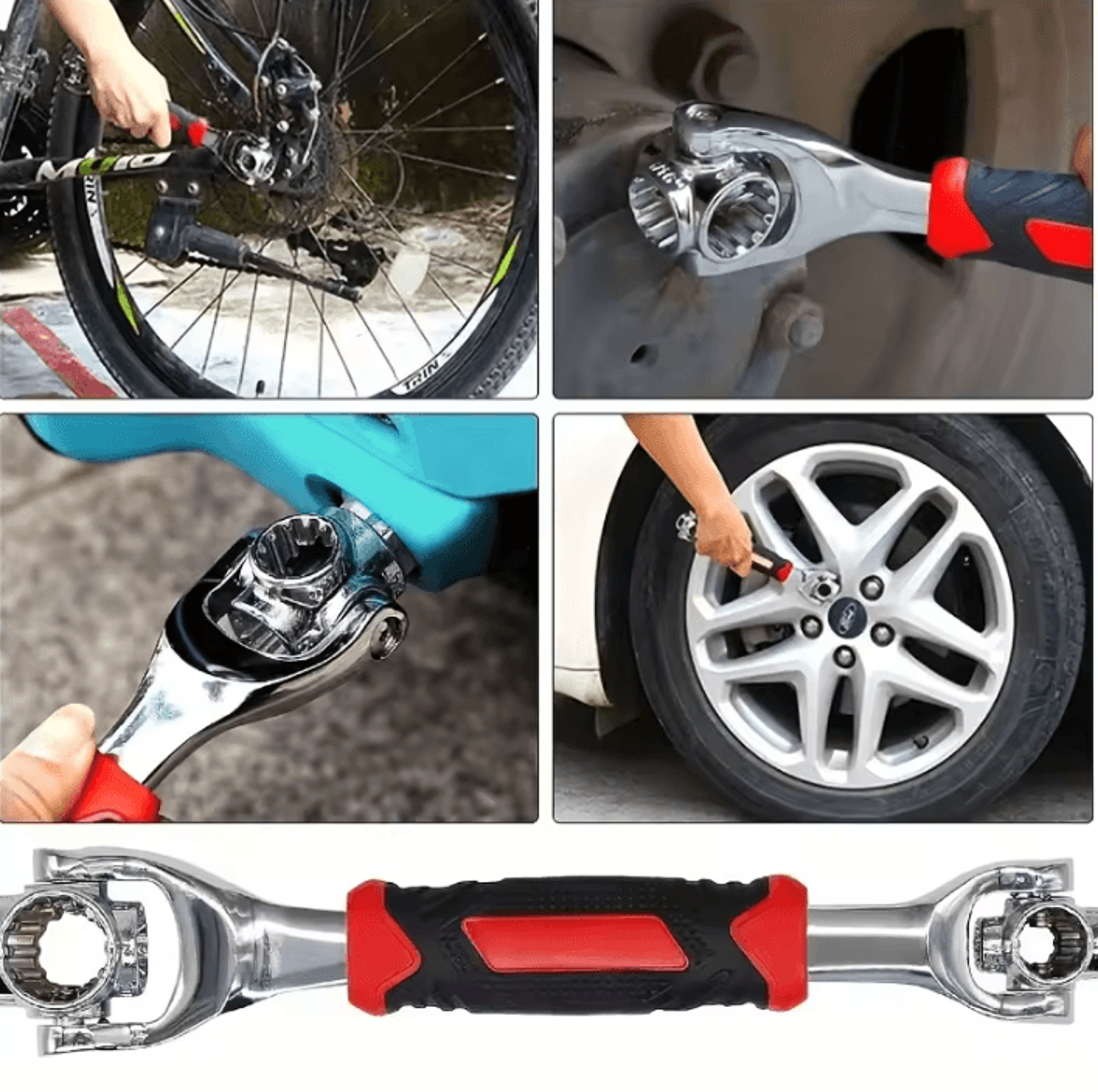 52 In 1 Universal Socket Wrench Set With 360 Degree Swivel Head NonSlip Handle Metric And SAE Multi 4