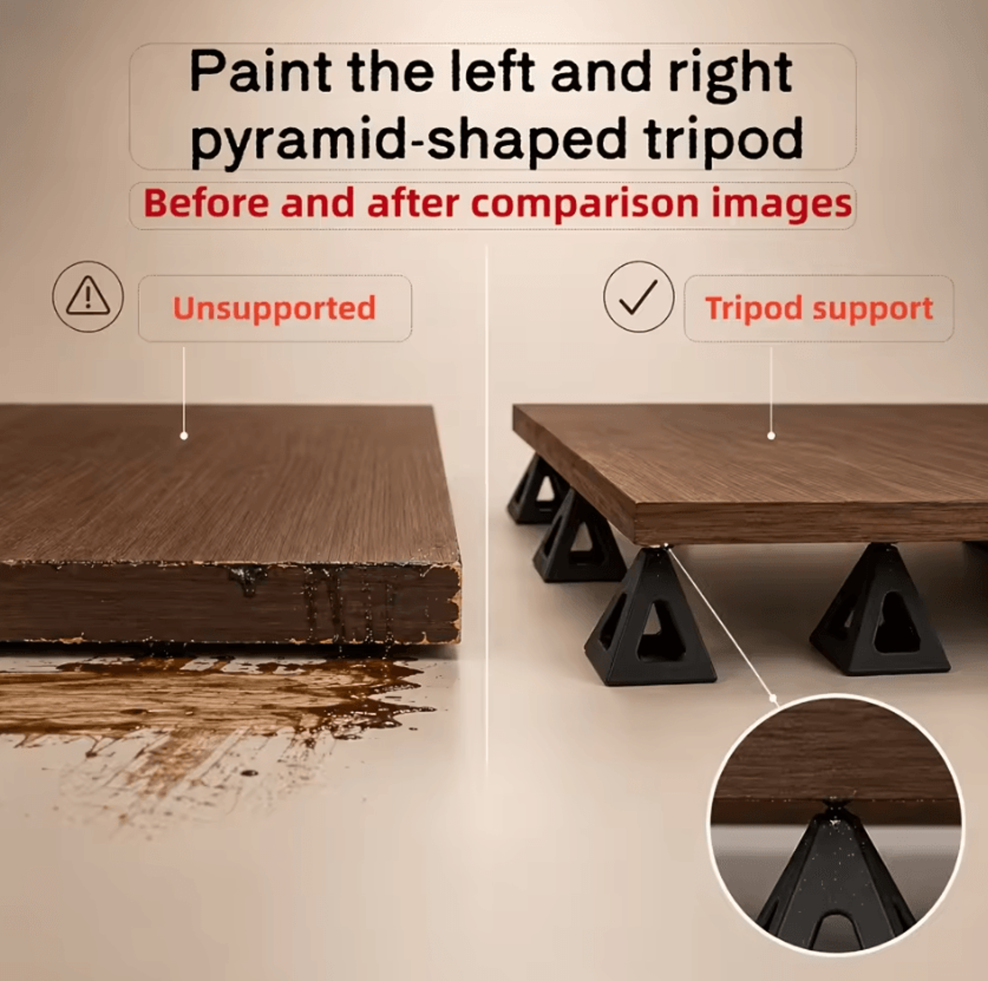 12PCS AntiSlip Painter Pyramids Plastic Painting Cone Stands For Cabinet Finishing Woodworking And  3