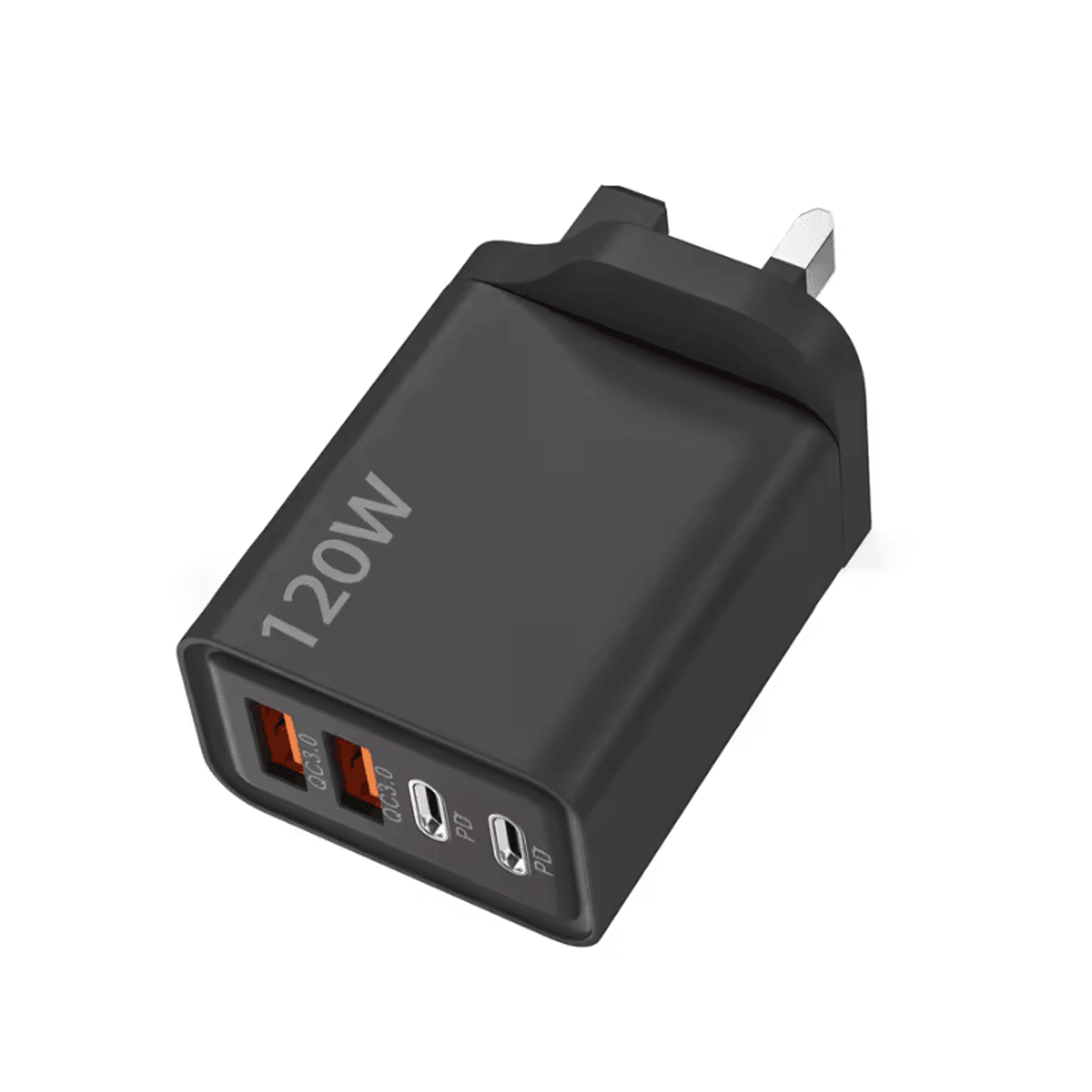 120W 4 Port USB C Fast Charger Station PD QC30 Multi Device Wall Adapter For IPhone Samsung Xiaomi  12