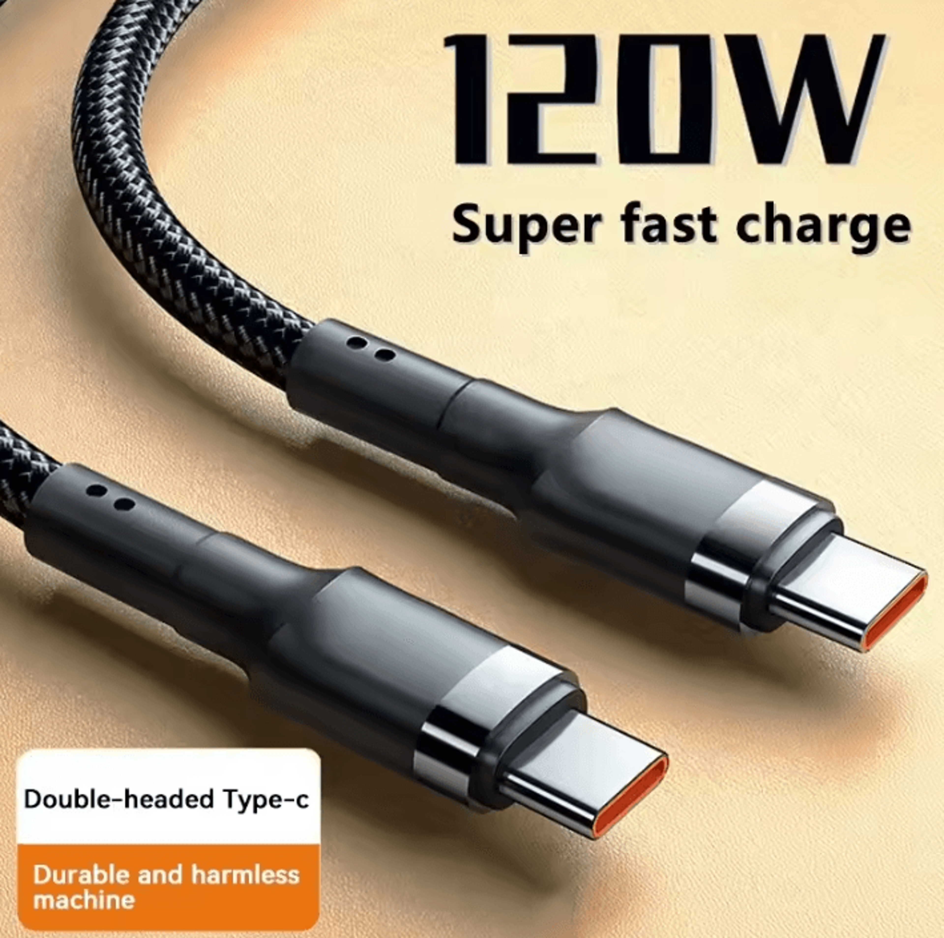 120W USB C To USB C Fast Charging Cable PD Quick Charge Cord For IPhone Samsung Xiaomi And Android  0