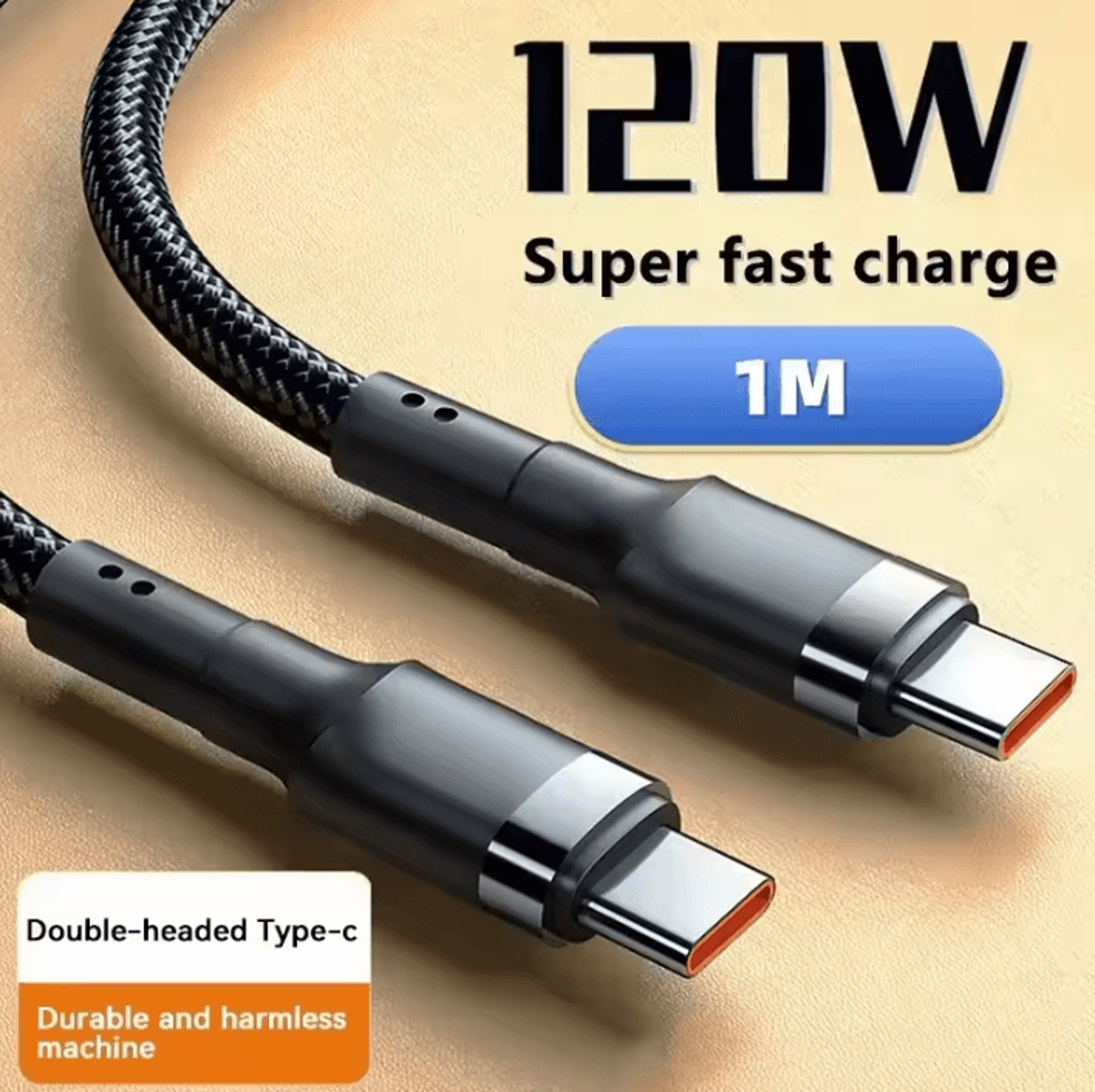 120W USB C To USB C Fast Charging Cable PD Quick Charge Cord For IPhone Samsung Xiaomi And Android  7