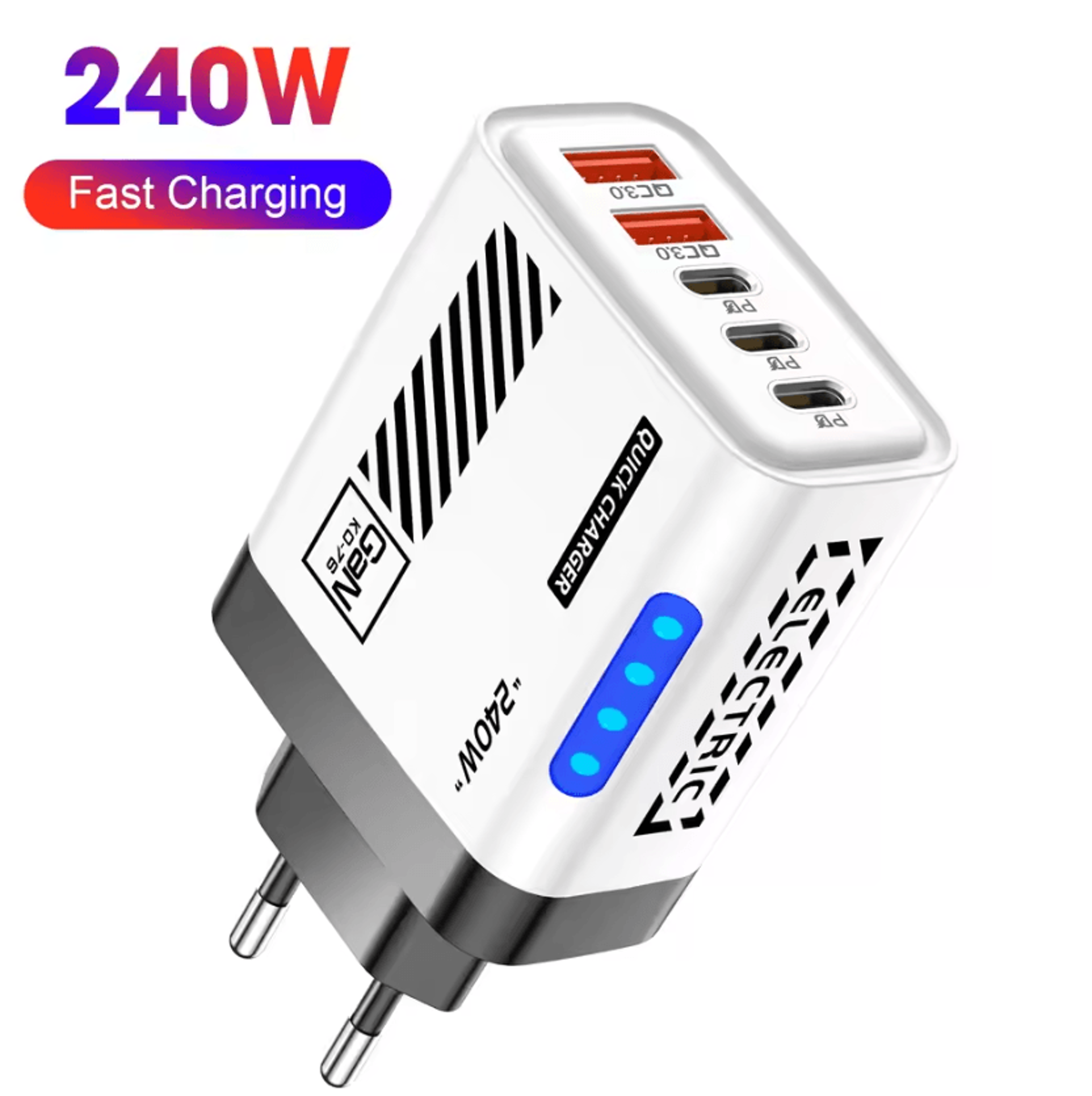 240W 5 Port GaN USB C Fast Charger PD Multi Device Wall Adapter For IPhone Samsung Xiaomi And Huawe 0
