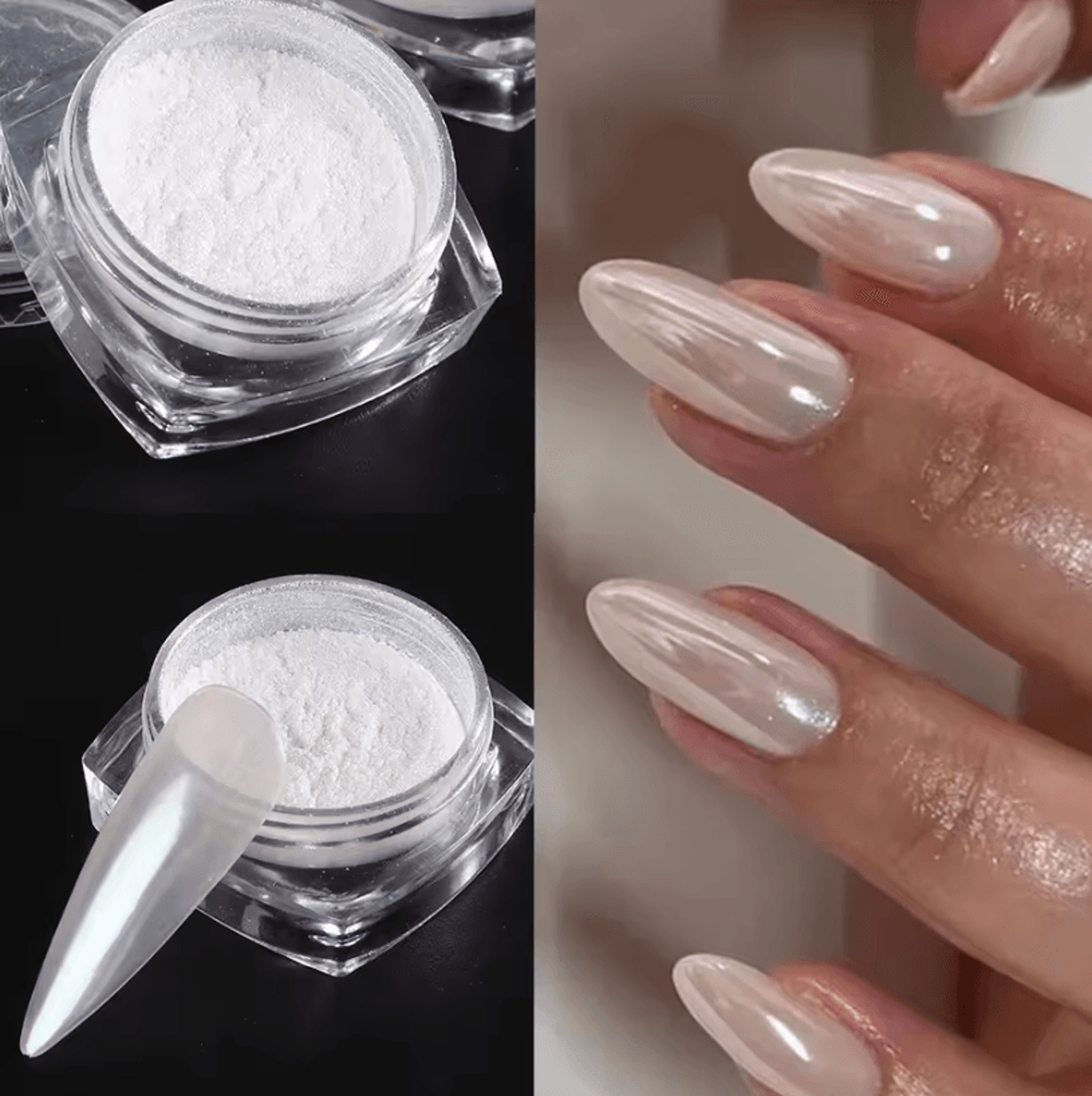 Moonlight Pearl White Chrome Nail Powder Aurora Glitter Pigment For Shimmering Mirror Nail Art 0