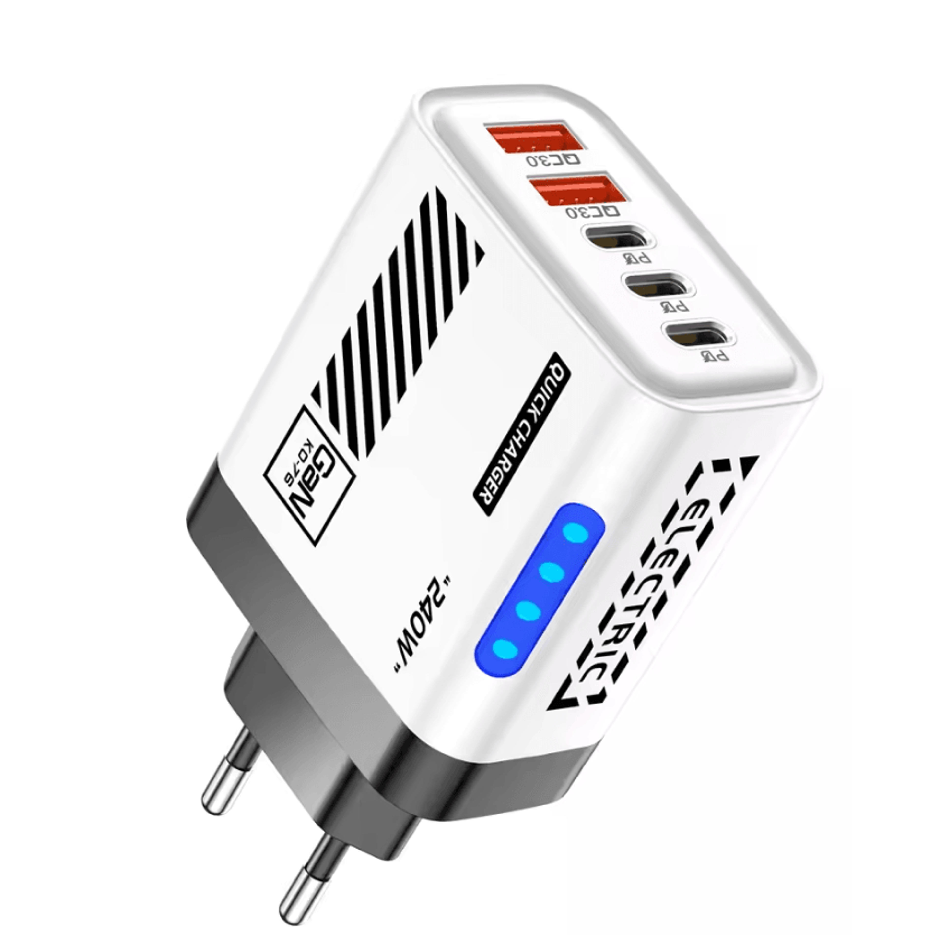 240W GaN 5 Port USB C Wall Charger PD Fast Charging Adapter For IPhone Samsung Xiaomi And Huawei 6