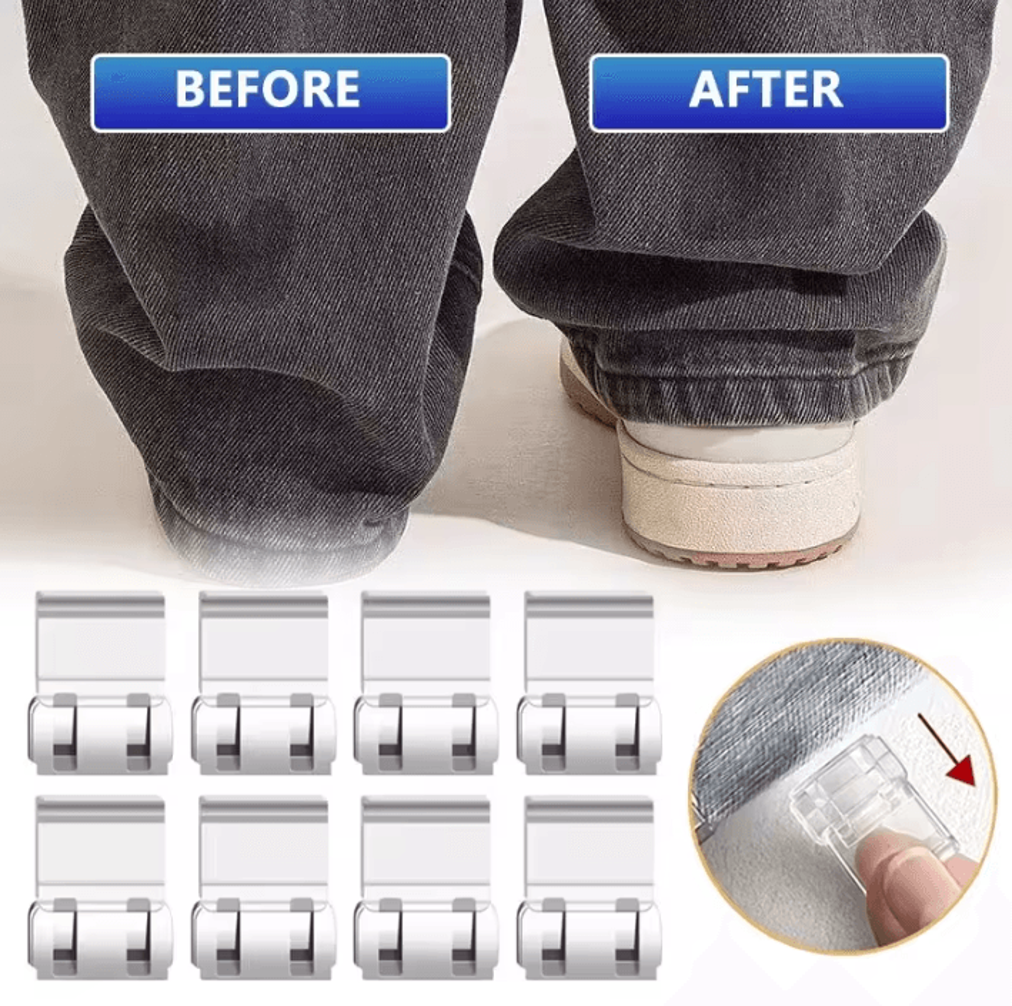 4 Or 10PCS Invisible Pants Hem Clips Non Slip Trouser Length Adjusters For Quick No Sew Shortening 1