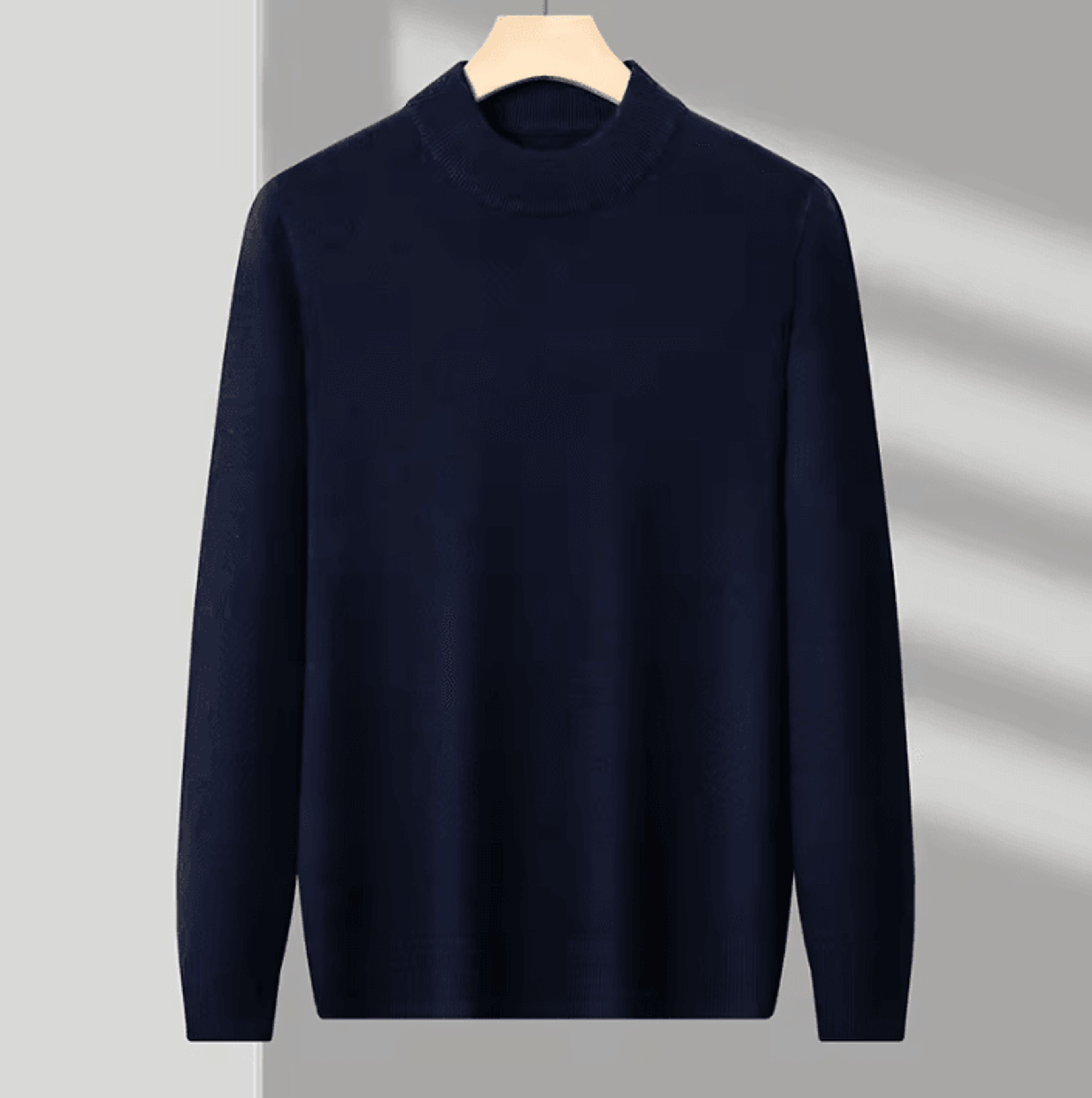 Mens Half Turtleneck Knit Sweater Solid Color Mock Neck Pullover For Autumn And Winter Casual Wear 6