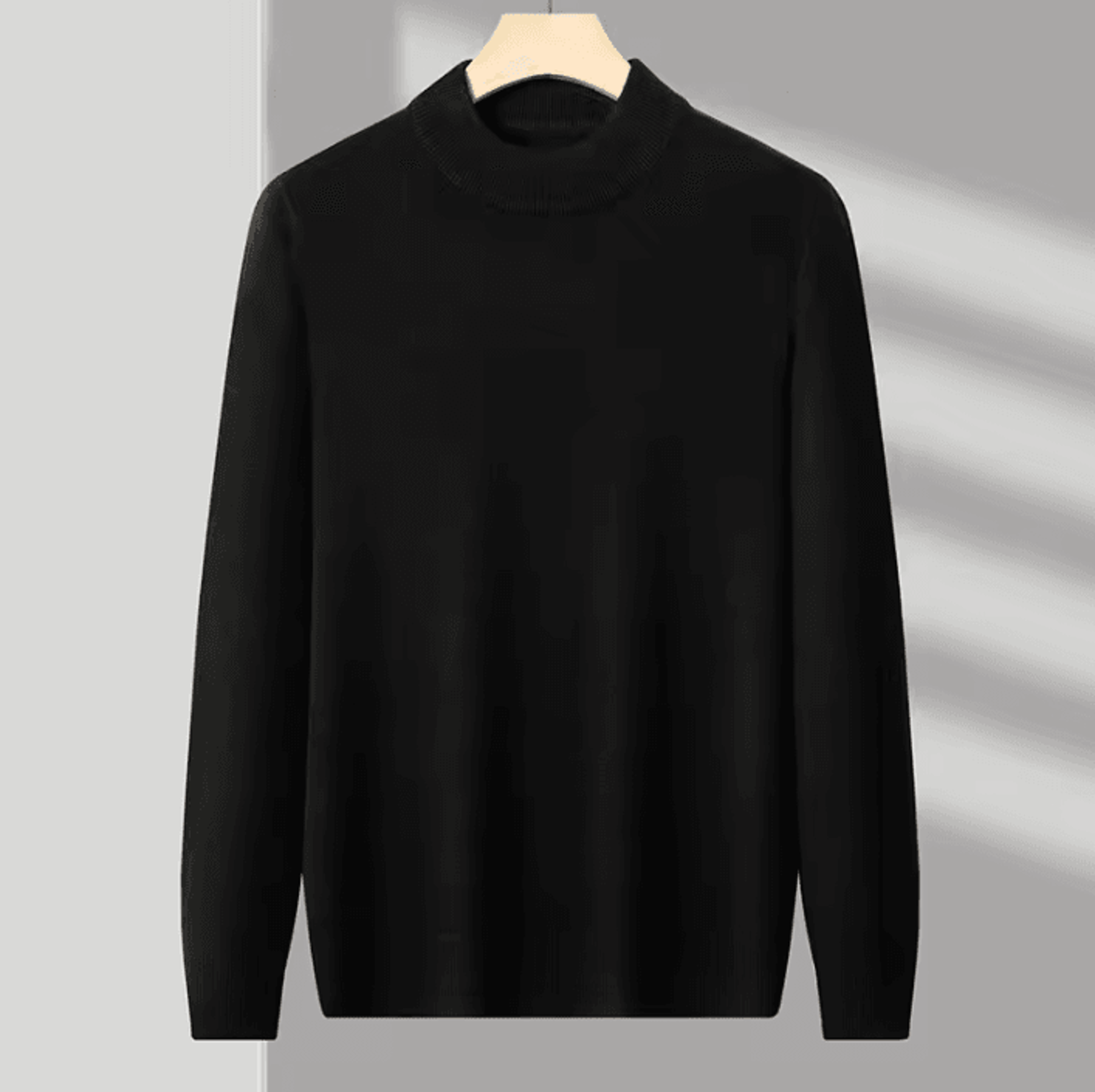 Mens Half Turtleneck Knit Sweater Solid Color Mock Neck Pullover For Autumn And Winter Casual Wear 4