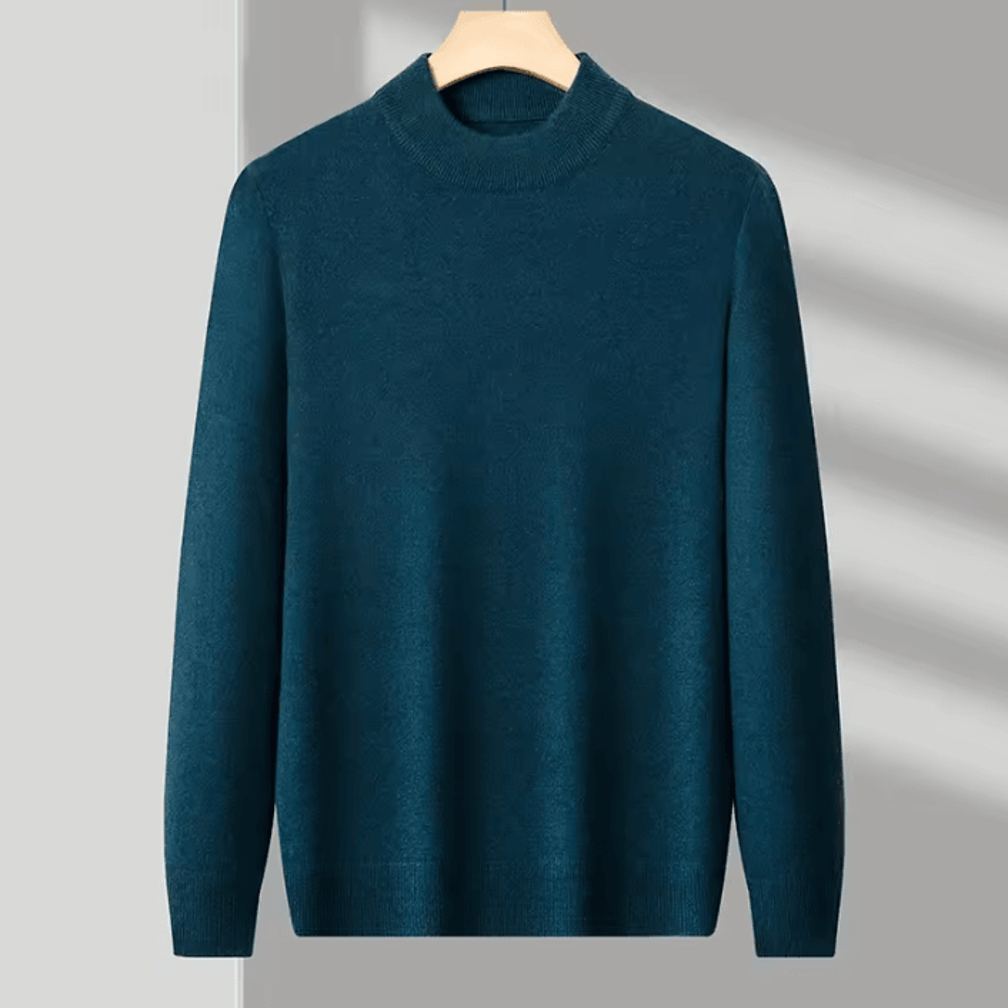 Mens Half Turtleneck Knit Sweater Solid Color Mock Neck Pullover For Autumn And Winter Casual Wear 5