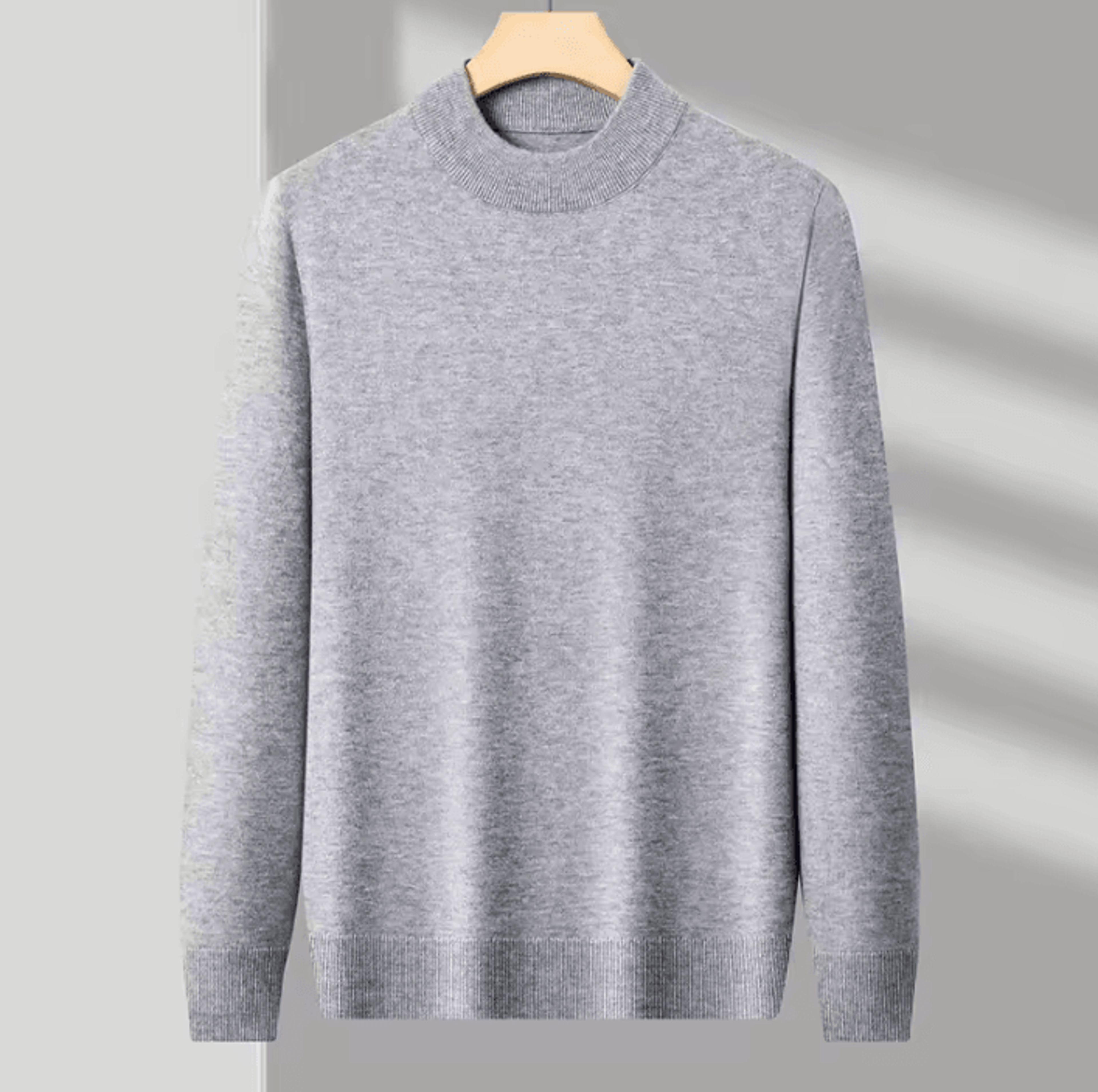 Mens Half Turtleneck Knit Sweater Solid Color Mock Neck Pullover For Autumn And Winter Casual Wear 9