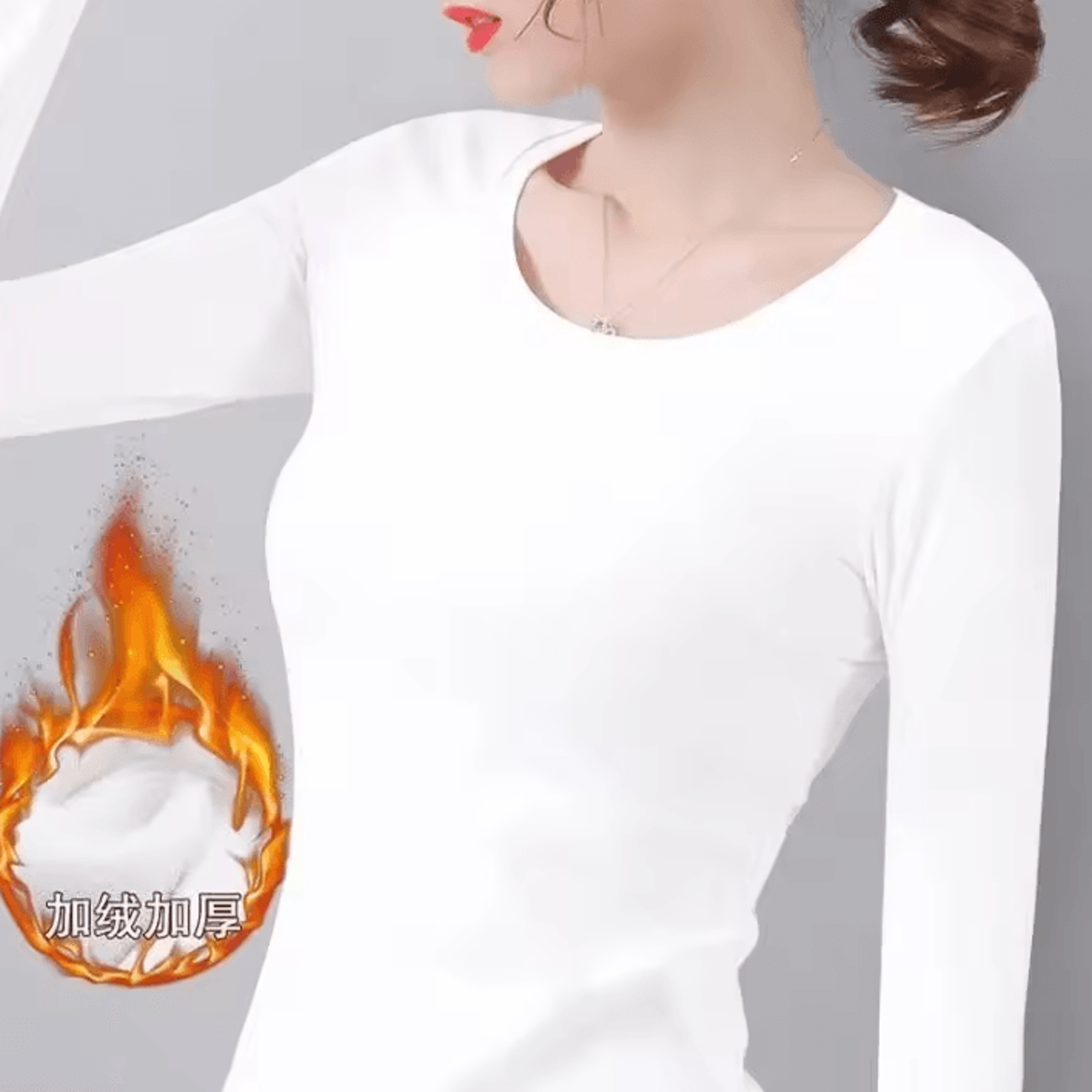 Womens Thermal Turtleneck Long Sleeve Shirt Warm Semi High Neck Base Layer For Winter 3