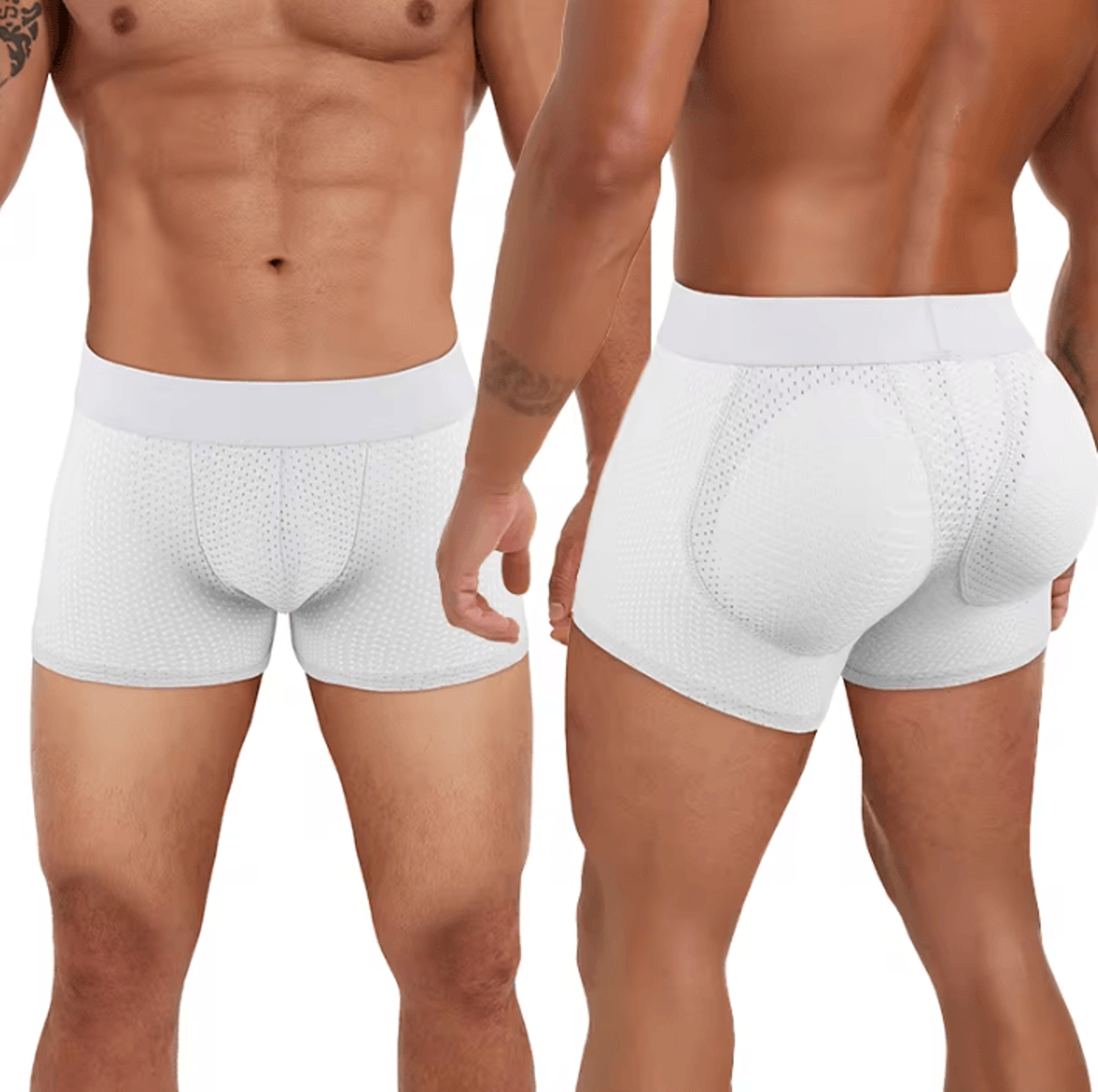 Mens Padded Butt Enhancer Boxer Shorts Removable Hip Lifting Shapewear Underwear With Stretch Mesh  3