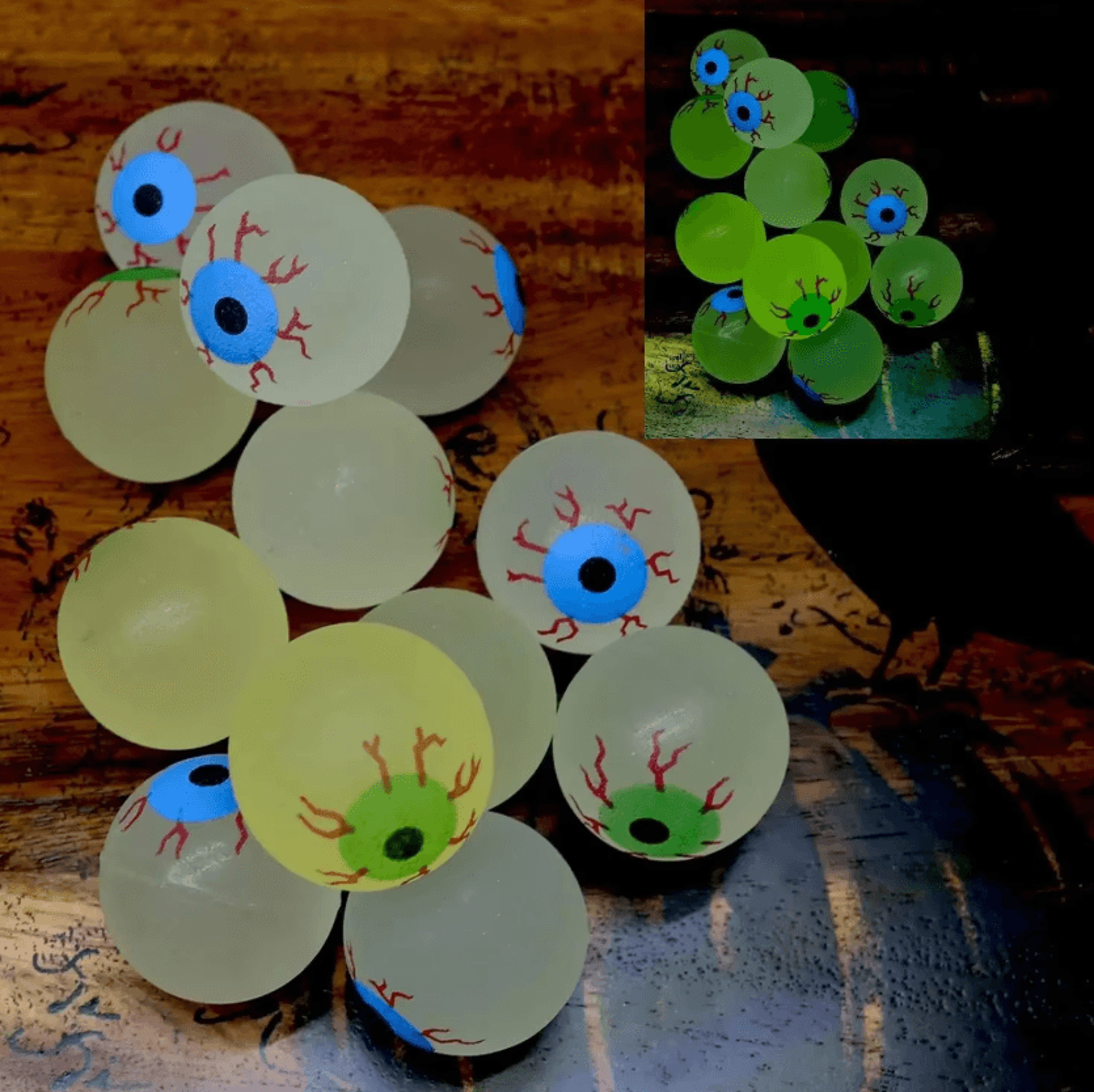 Glow In The Dark Eyeball Bouncy Balls 32MM Halloween Luminous Horror Toys For Kids Party Favors And 4