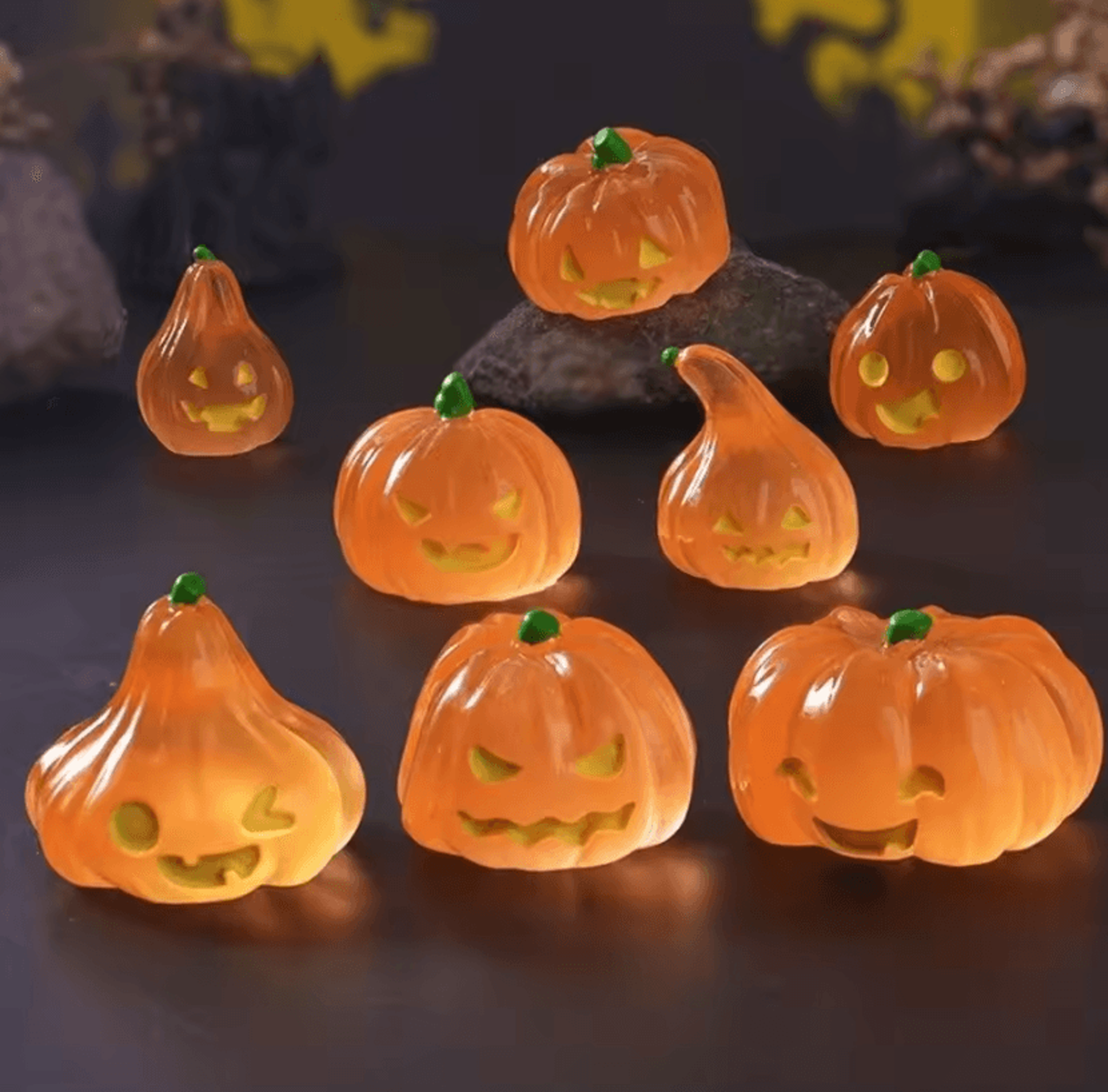 Halloween Luminous Ghost Pumpkin Lantern Mini Desktop Ornament For Spooky Home Decor And Holiday Gi 0