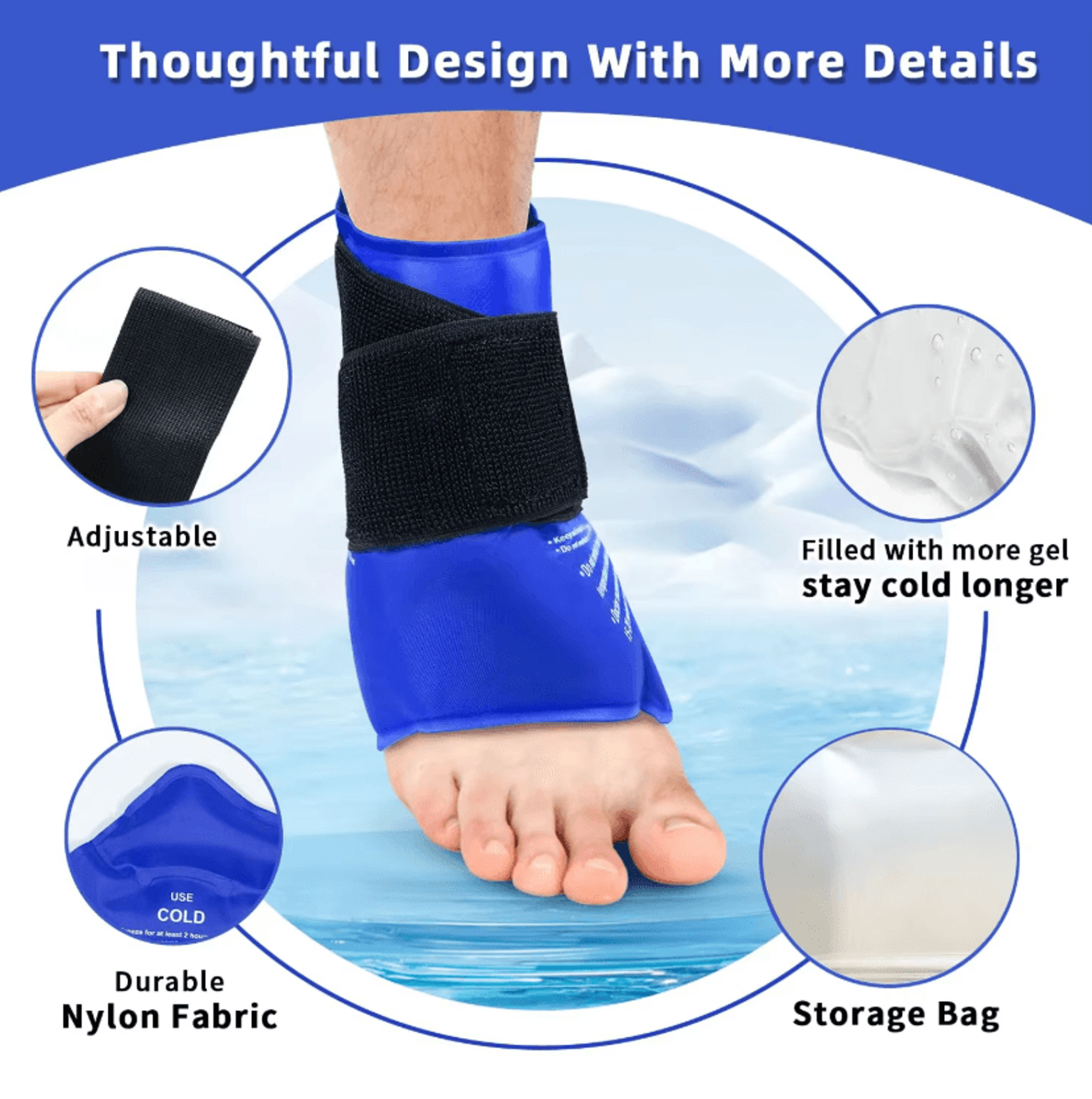 Reusable Ankle Ice Pack Wrap Hot And Cold Gel Compress Brace For Sports Recovery And Ankle Comfort 1