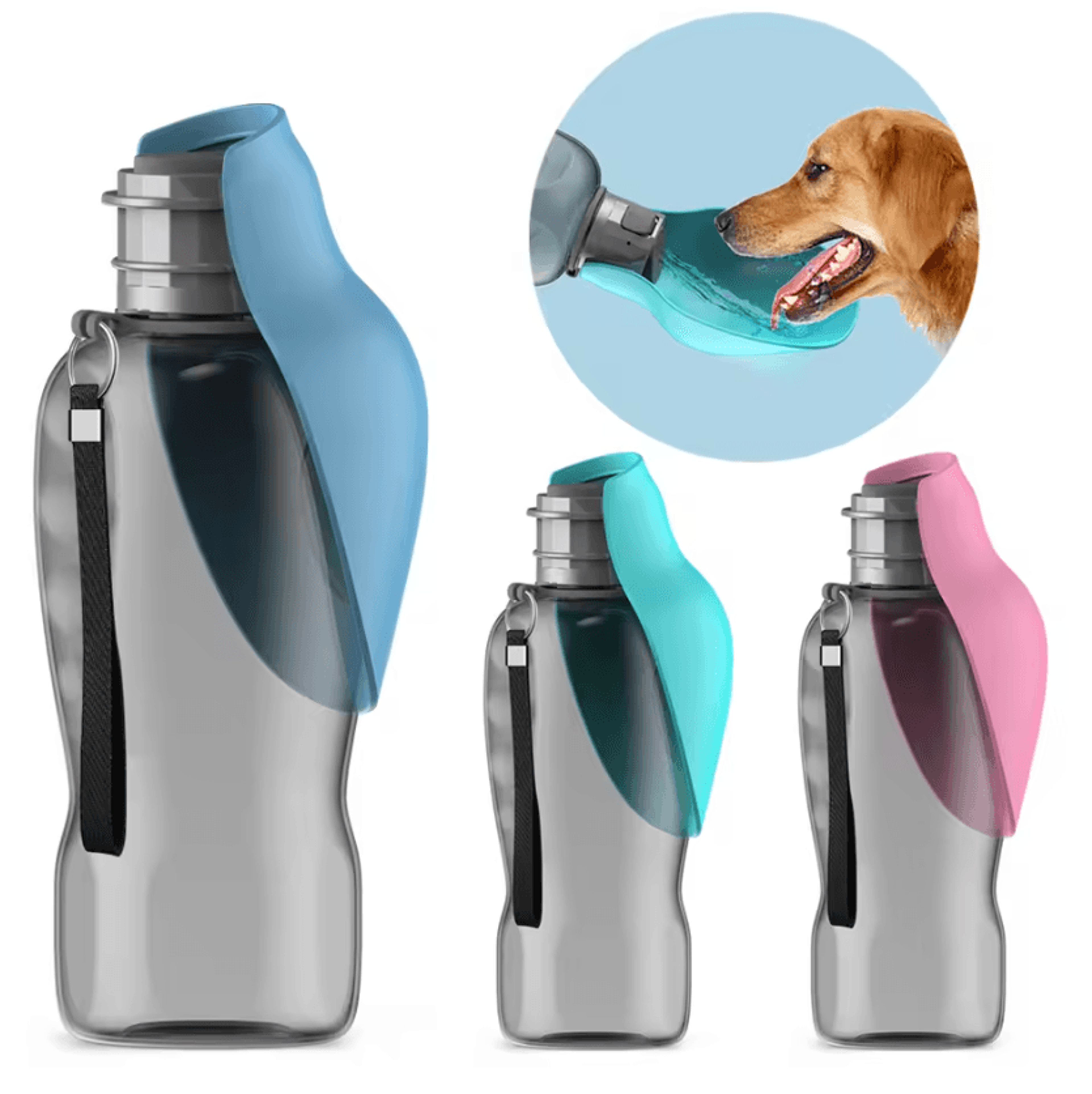 800ml Portable Dog Water Bottle With Drinking Bowl Travel Pet Water Dispenser For Small Medium And  0