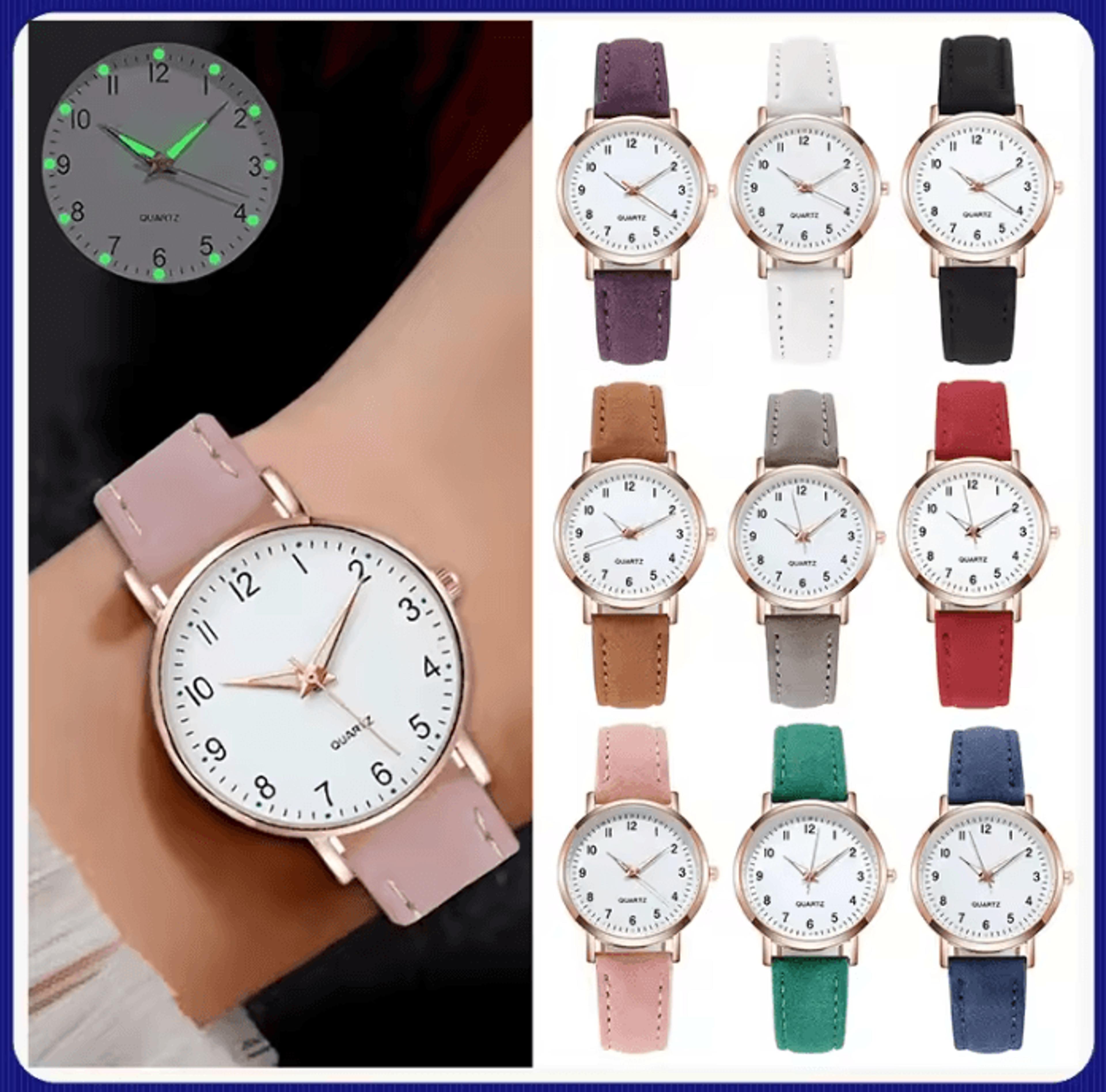 Womens Luxury Diamond Style Quartz Watch Luminous Dial Elegant Fashion Wristwatch For Everyday Wear 0