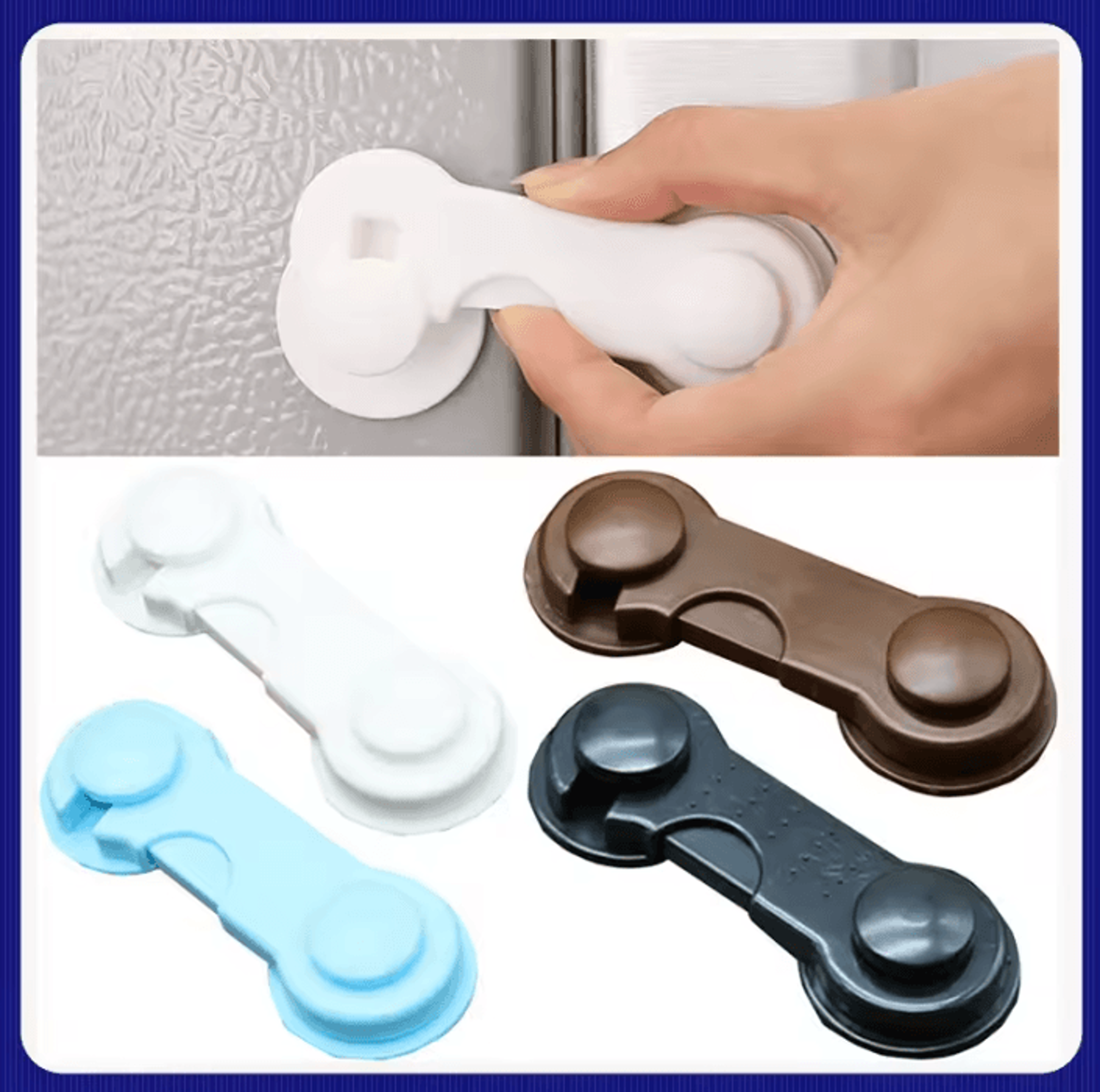Self Adhesive Refrigerator Door Lock Child Safety Fridge Freezer Latch For Home Kitchen And Cabinet 0