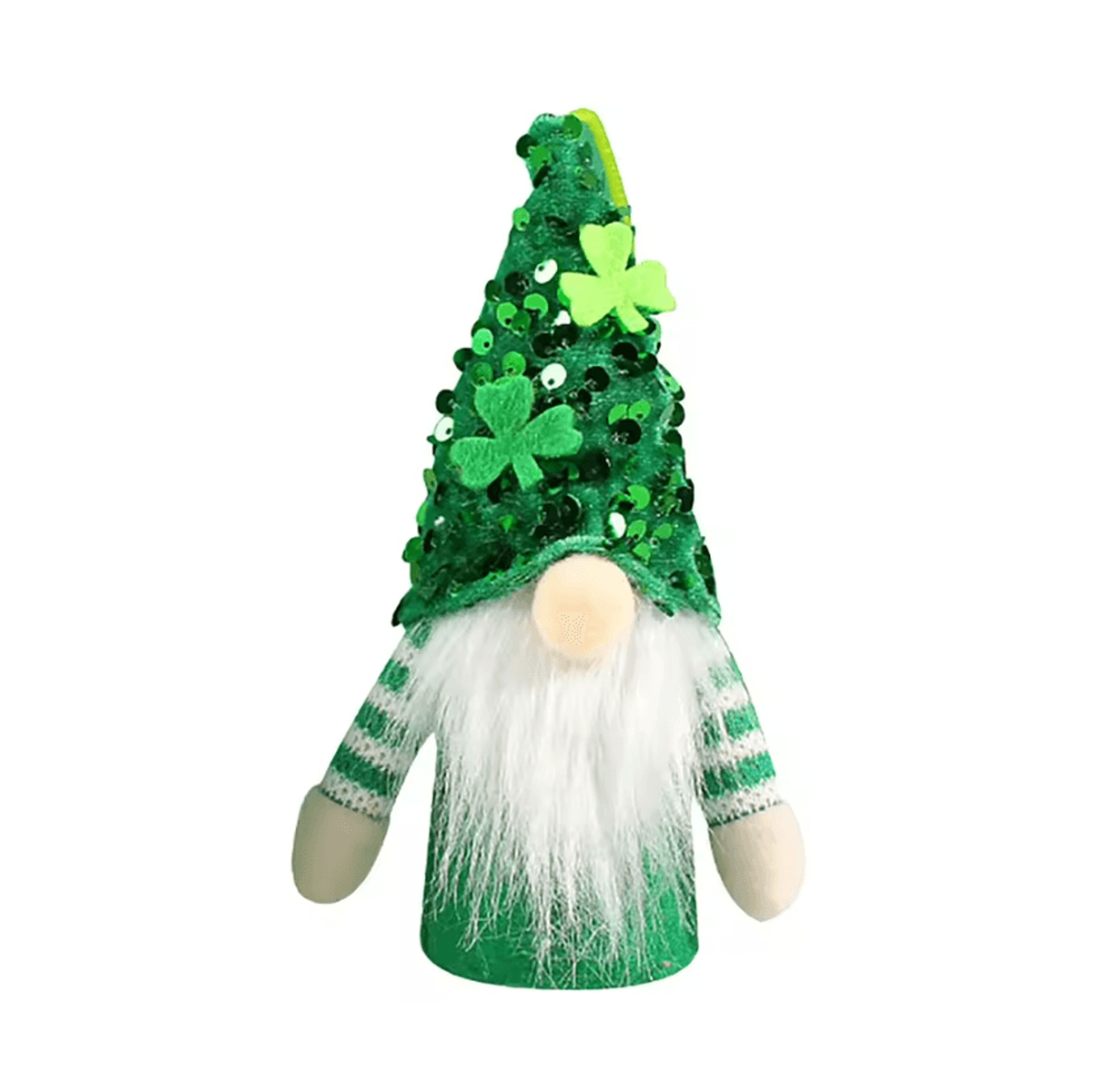 Cute Green Faceless Gnome Figurine St Patricks Day Irish Leaf Ornament For Home Table And Holiday D 2