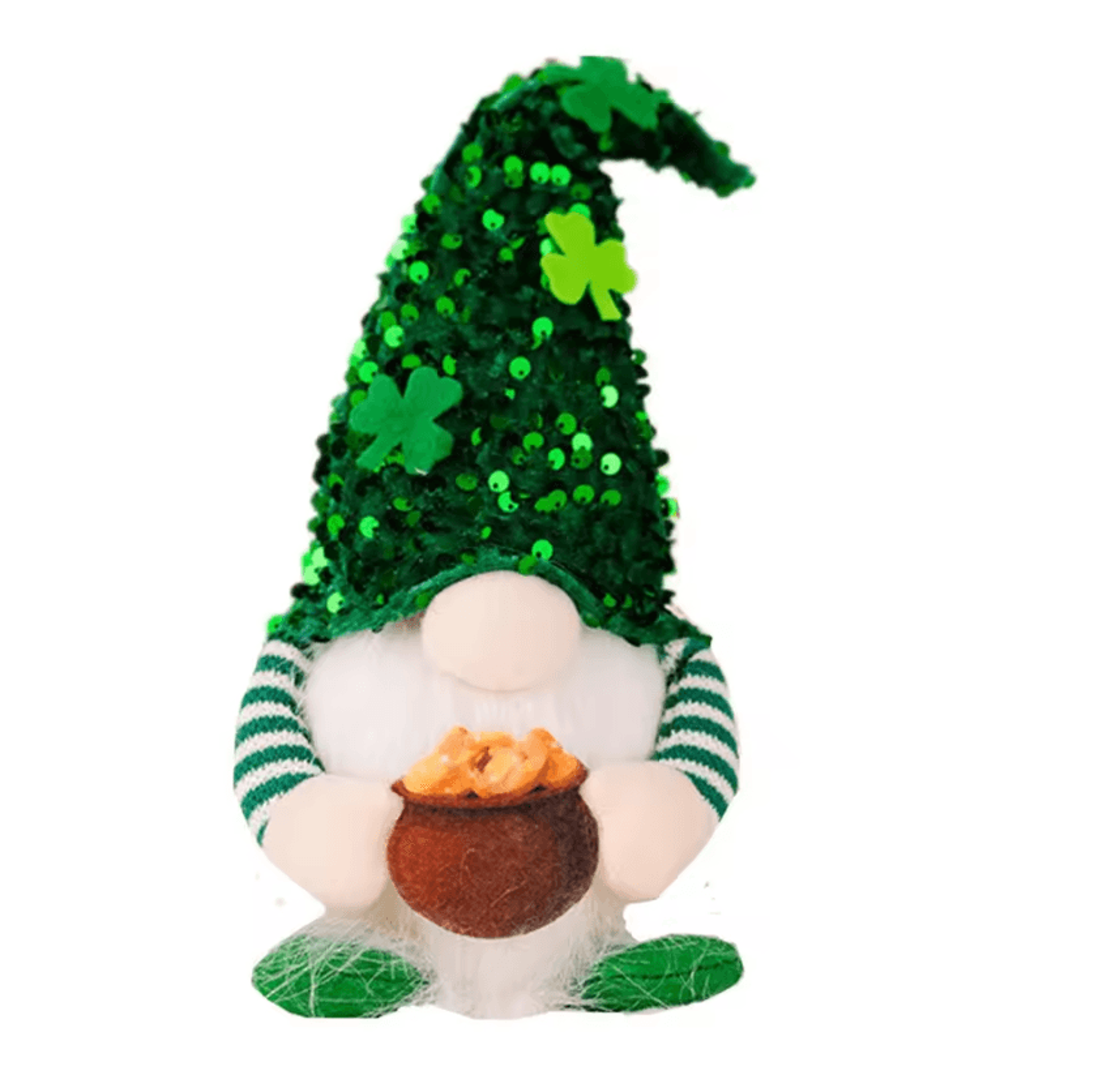 Cute Green Faceless Gnome Figurine St Patricks Day Irish Leaf Ornament For Home Table And Holiday D 5