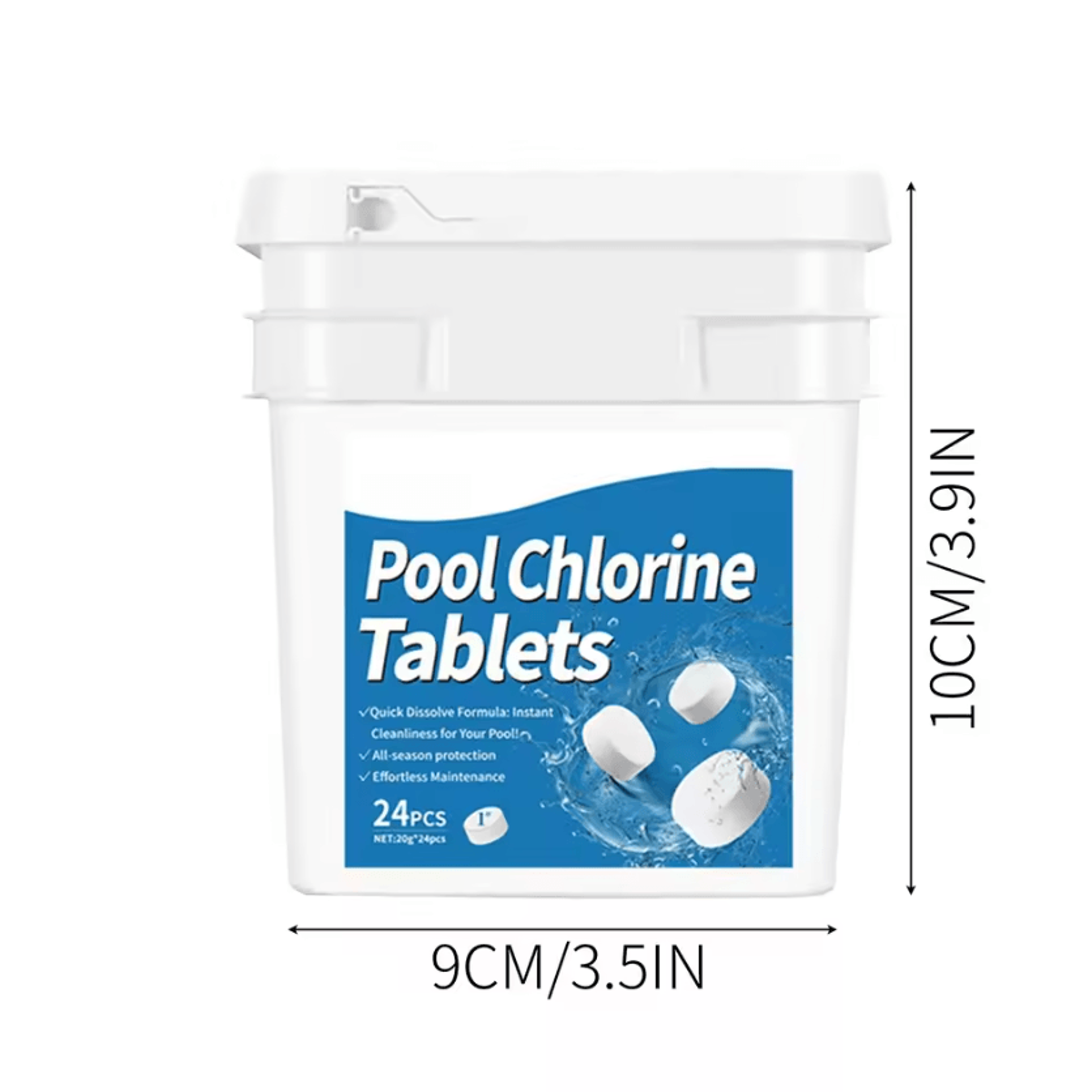 24 Piece Swimming Pool Sanitizer Tablets Chlorine Bromine Water Treatment Tablets For Spa And Pool  3