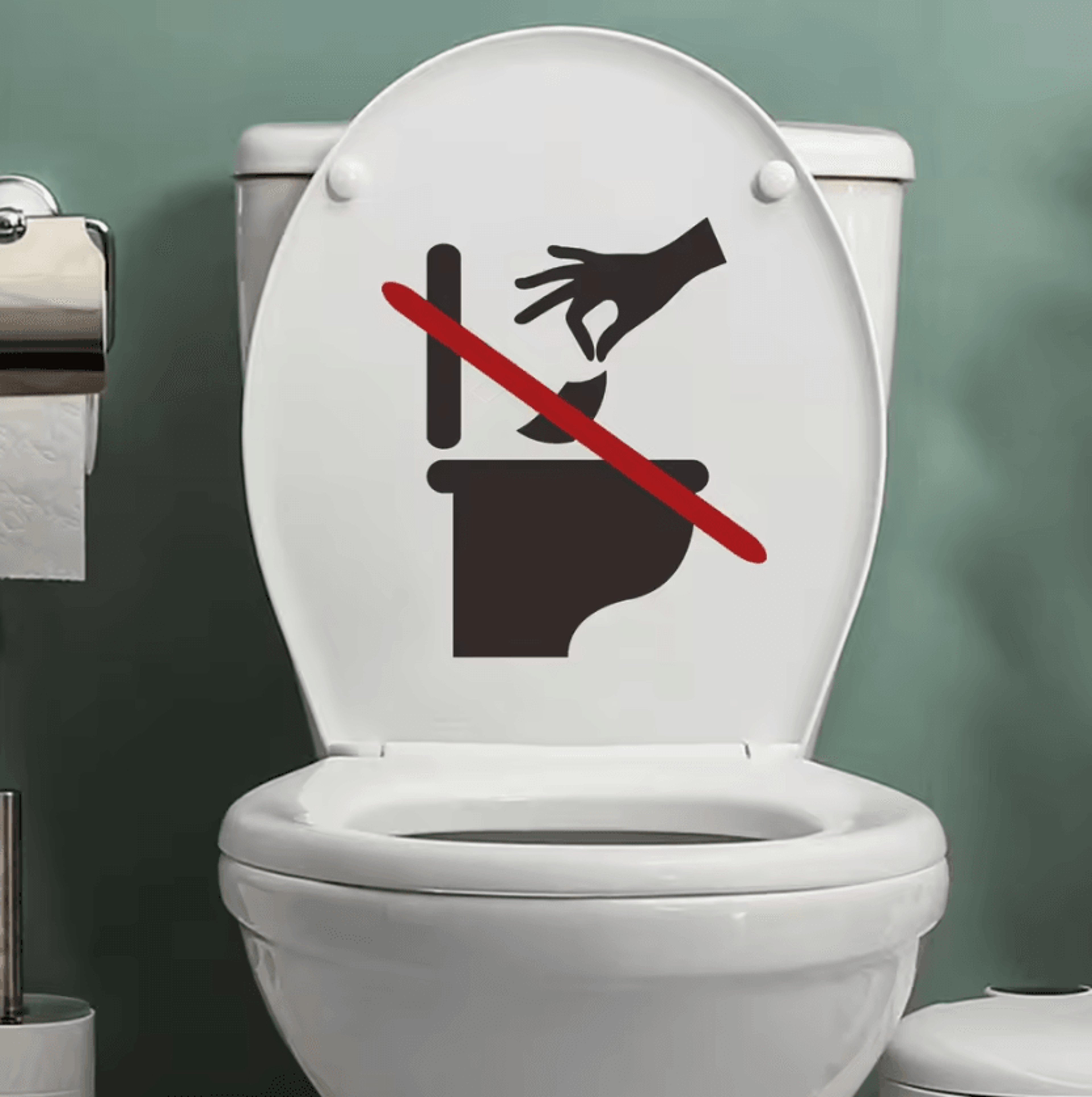 Bathroom Toilet Warning Sticker No Trash Or Toilet Paper Disposal Sign For Home Office And Public R 0