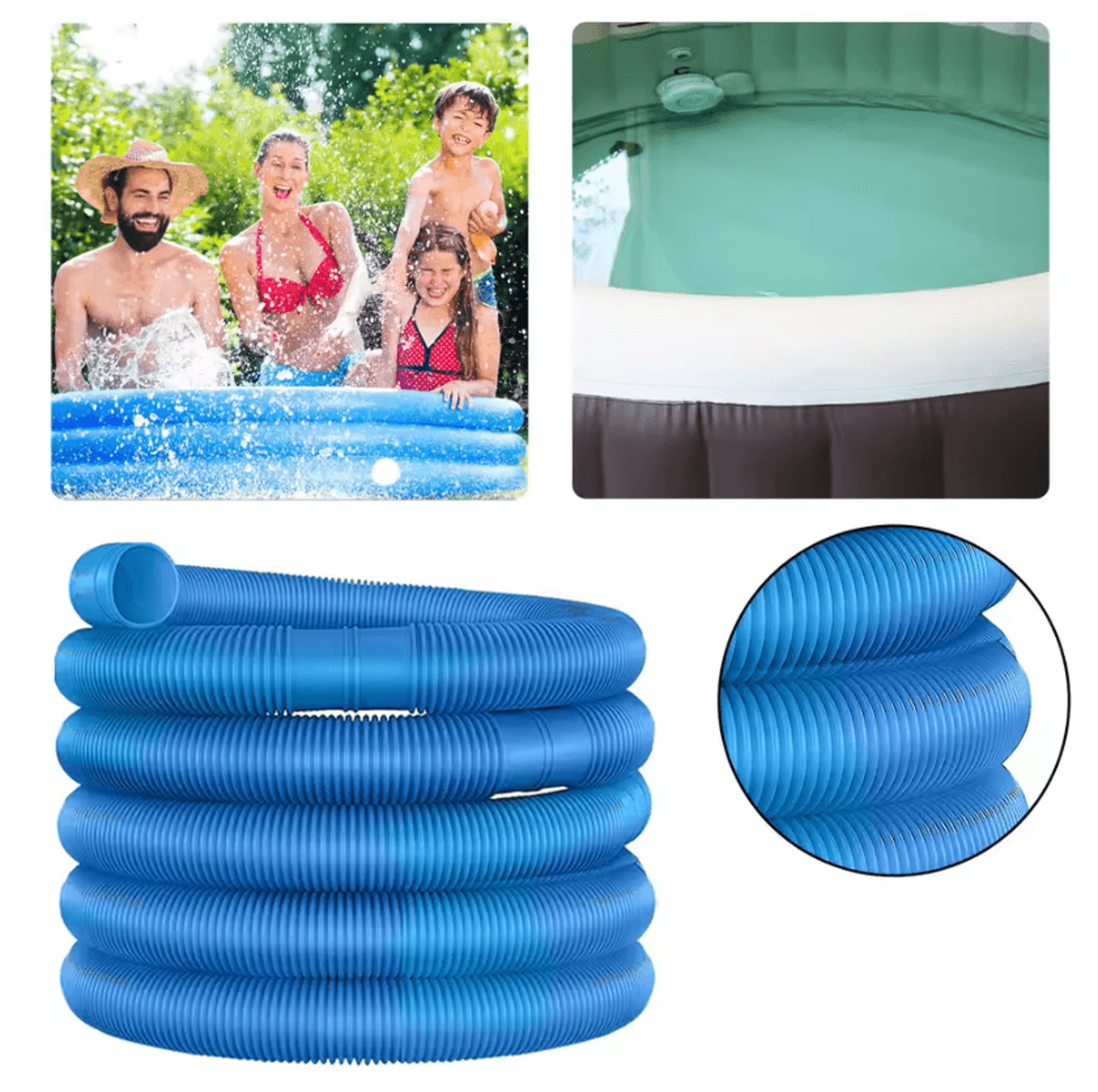 Blue Swimming Pool Vacuum Hose 32mm Flexible Replacement Drain Pipe For Pool Cleaning And Water Mai 3
