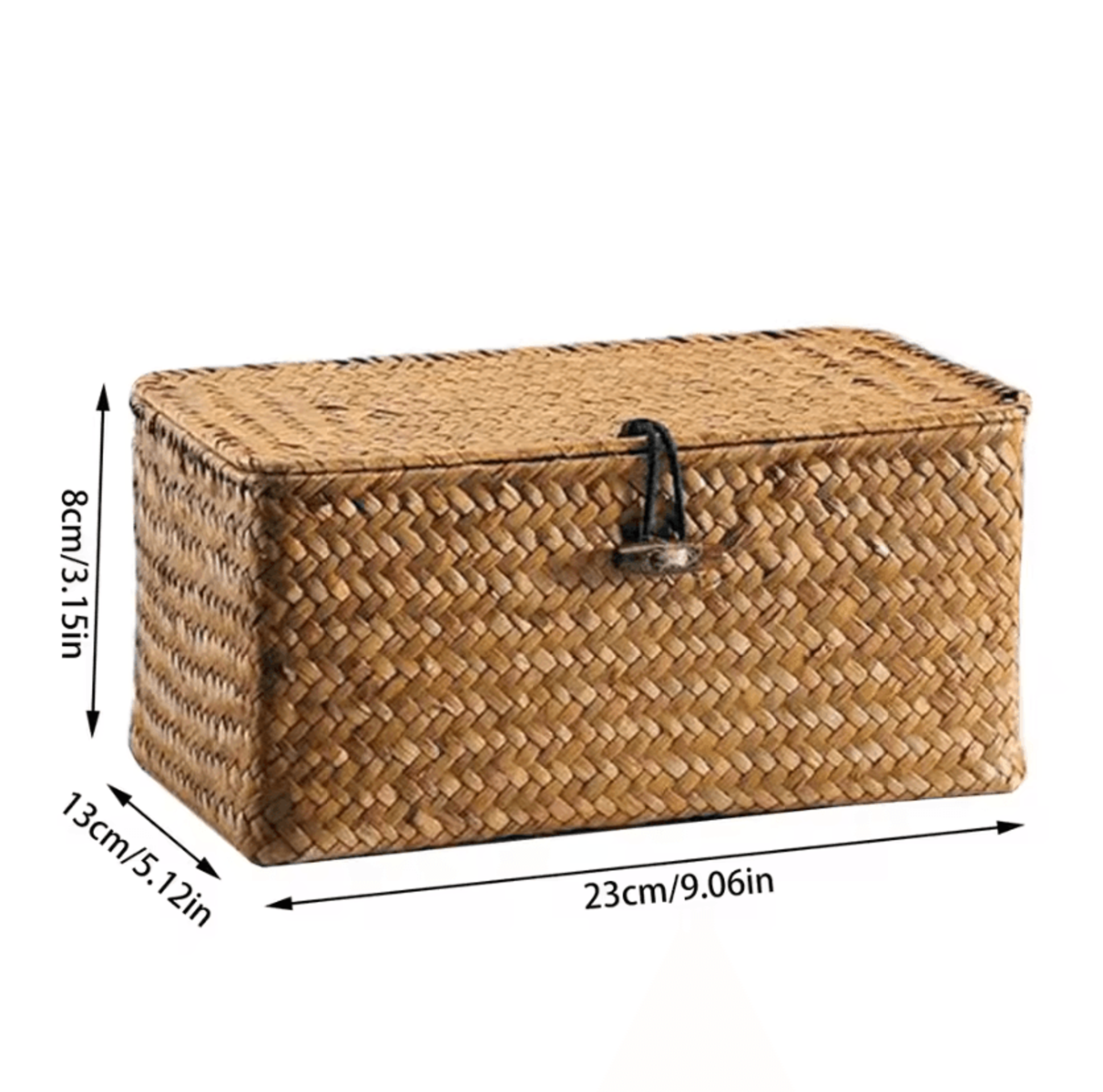 Large Woven Rattan Storage Basket With Lid Decorative Wicker Laundry Organizer For Home And Bedroom 3