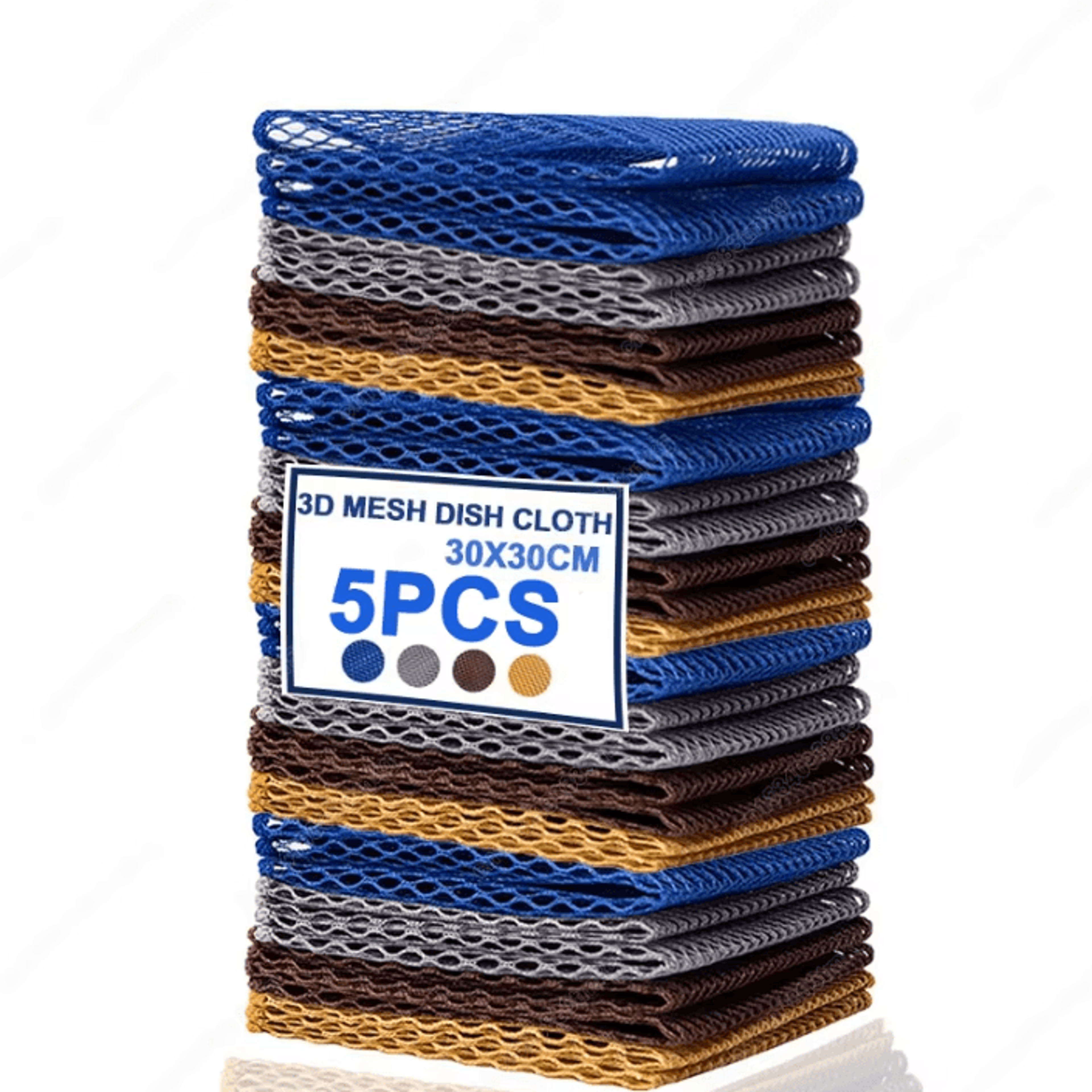5 Piece Quick Dry Mesh Dish Cleaning Cloth Reusable Kitchen Scouring Towels For Dishes Stove And Gr 0