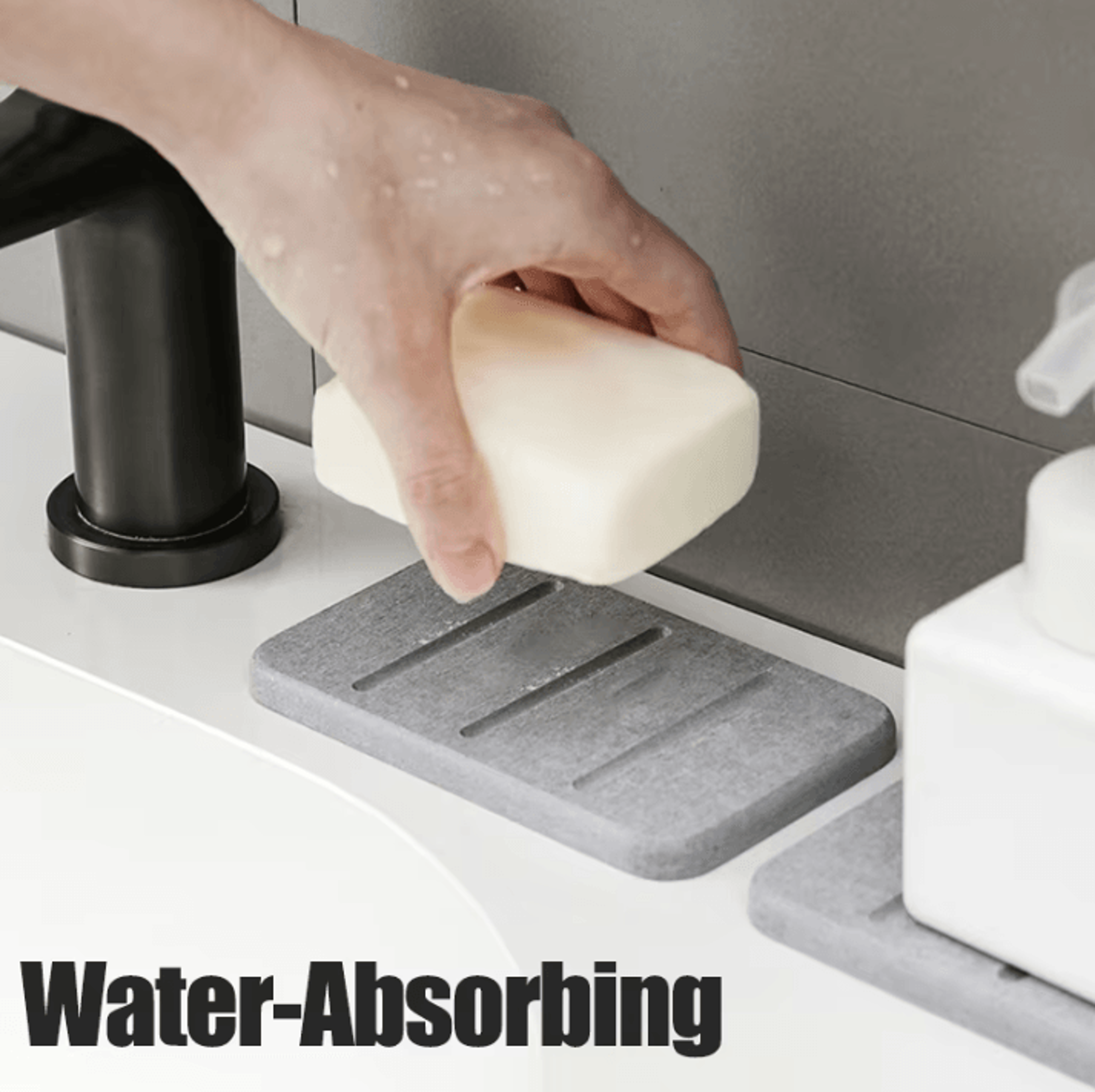Quick Dry Diatom Mud Soap Dish Absorbent Rectangular Soap Holder Mat For Bathroom Countertop And To 0