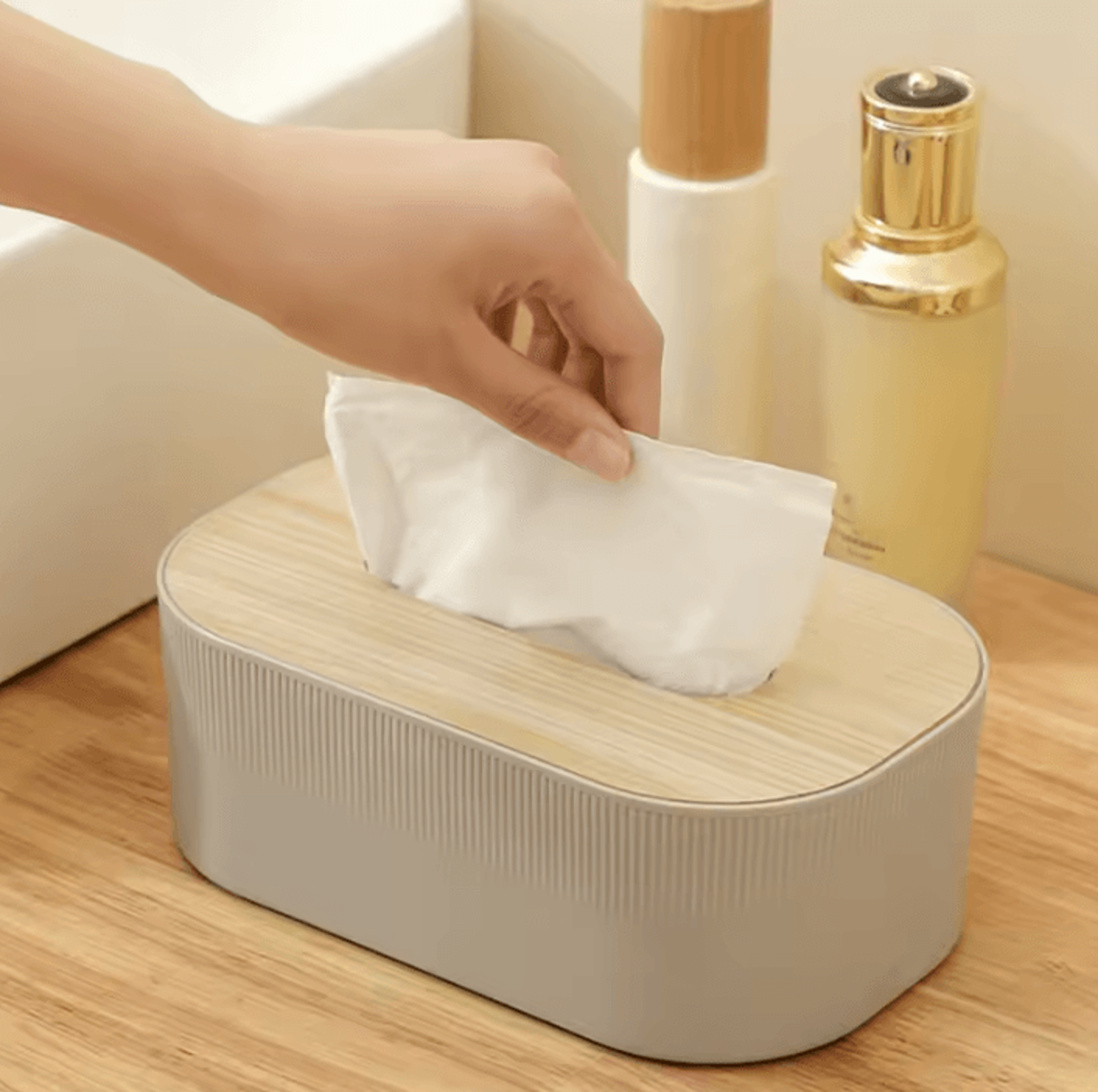 Nordic Style Tissue Box With Wooden Cover Modern Square Napkin Holder For Living Room Bathroom And  1