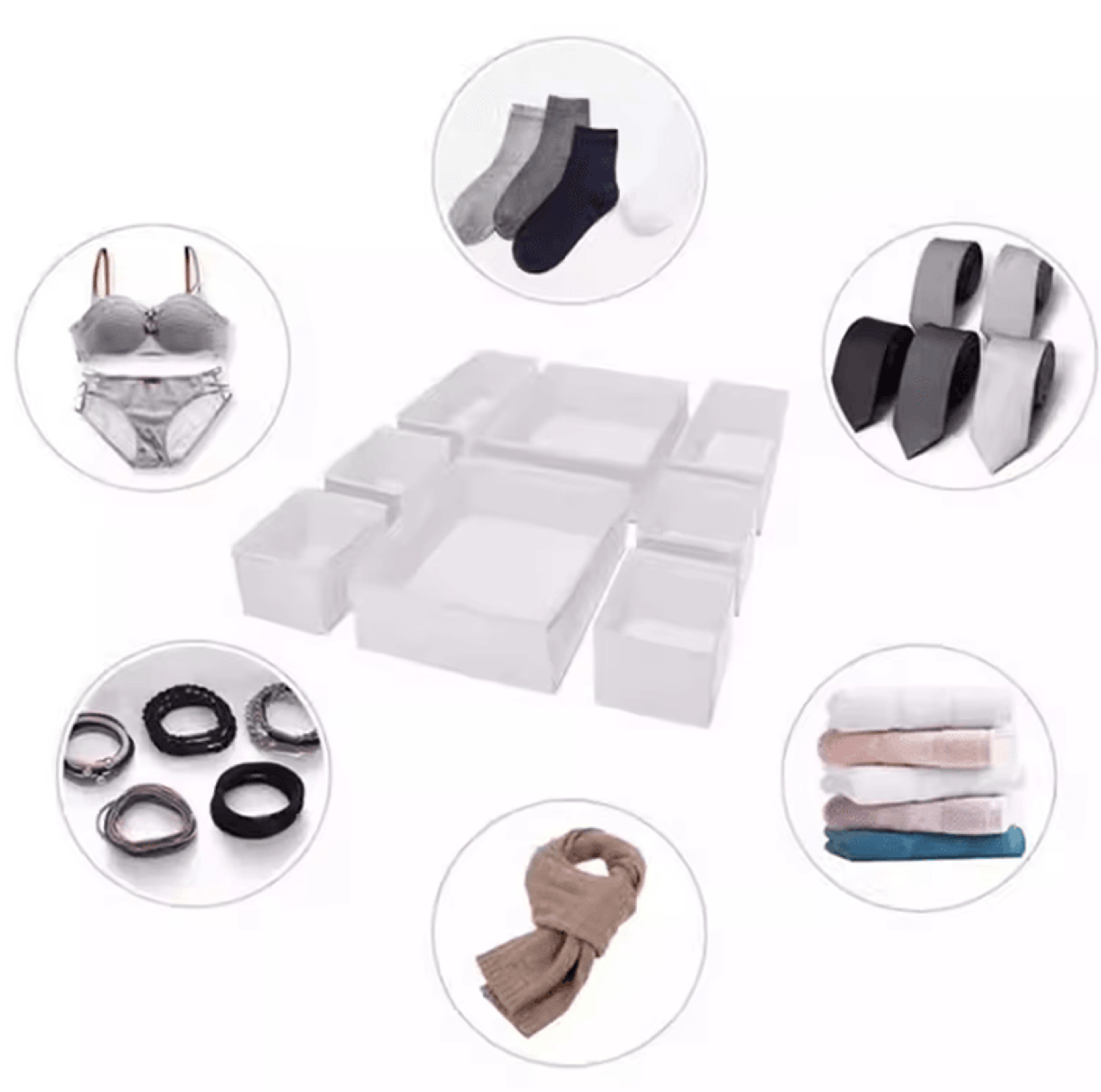 Foldable Oxford Fabric Drawer Organizer Underwear Bra And Clothing Storage Box For Wardrobe Organiz 1