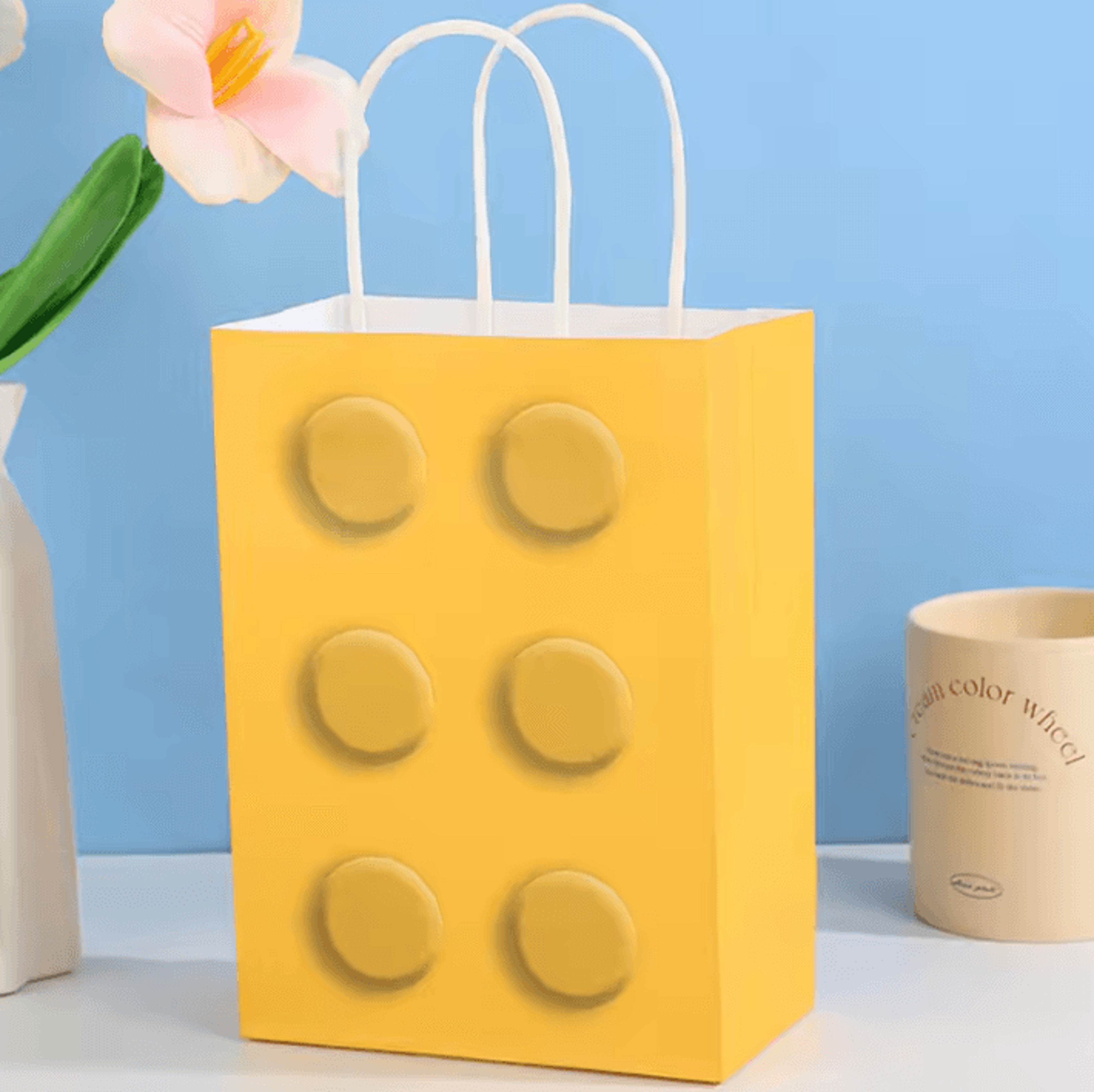 8 Piece Building Block Gift Bag Set Colorful Paper Party Favor Bags For Kids Birthday Celebrations  1